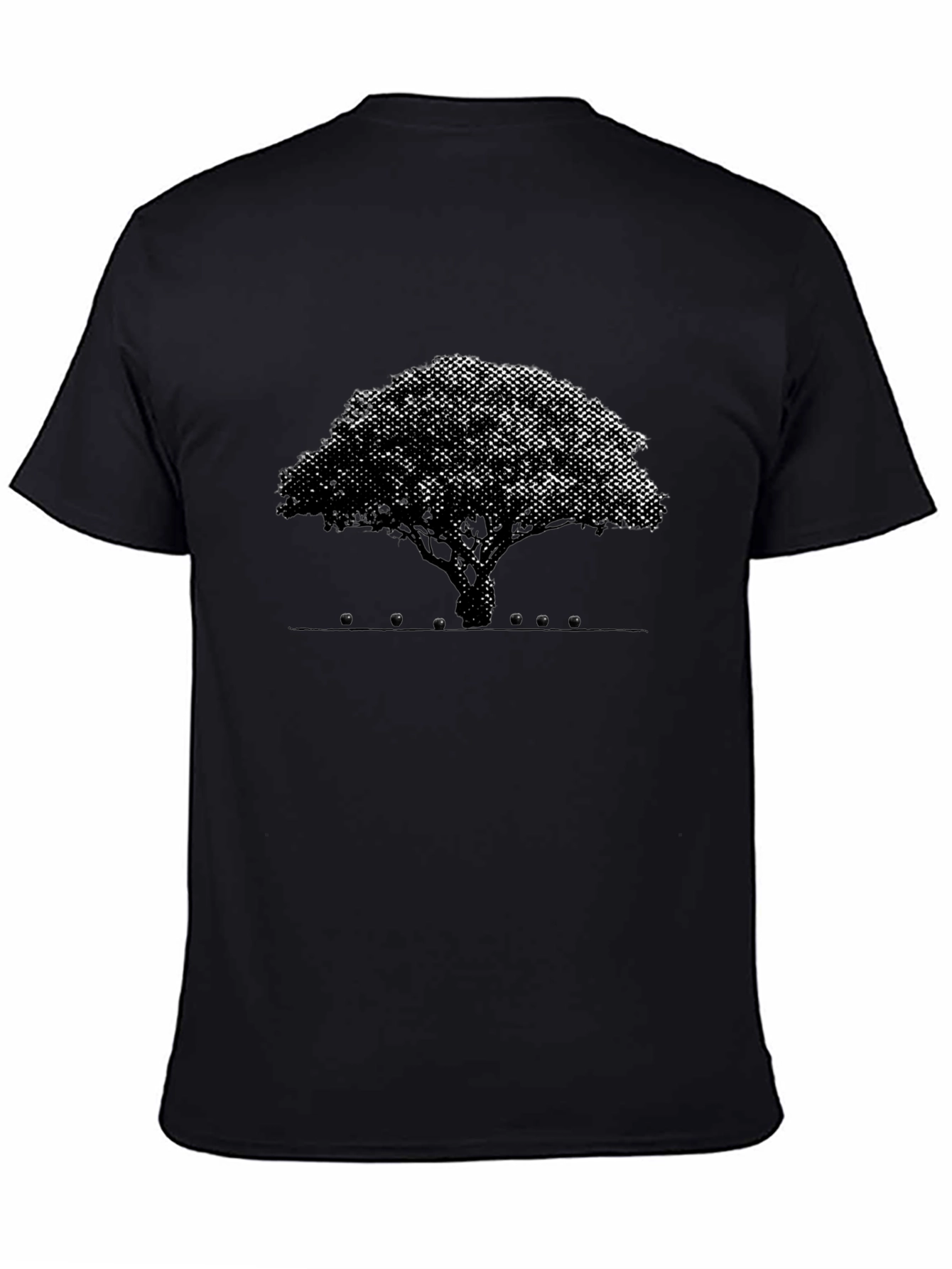 Abstract Tree Graphic Tee - Black Cotton Blend