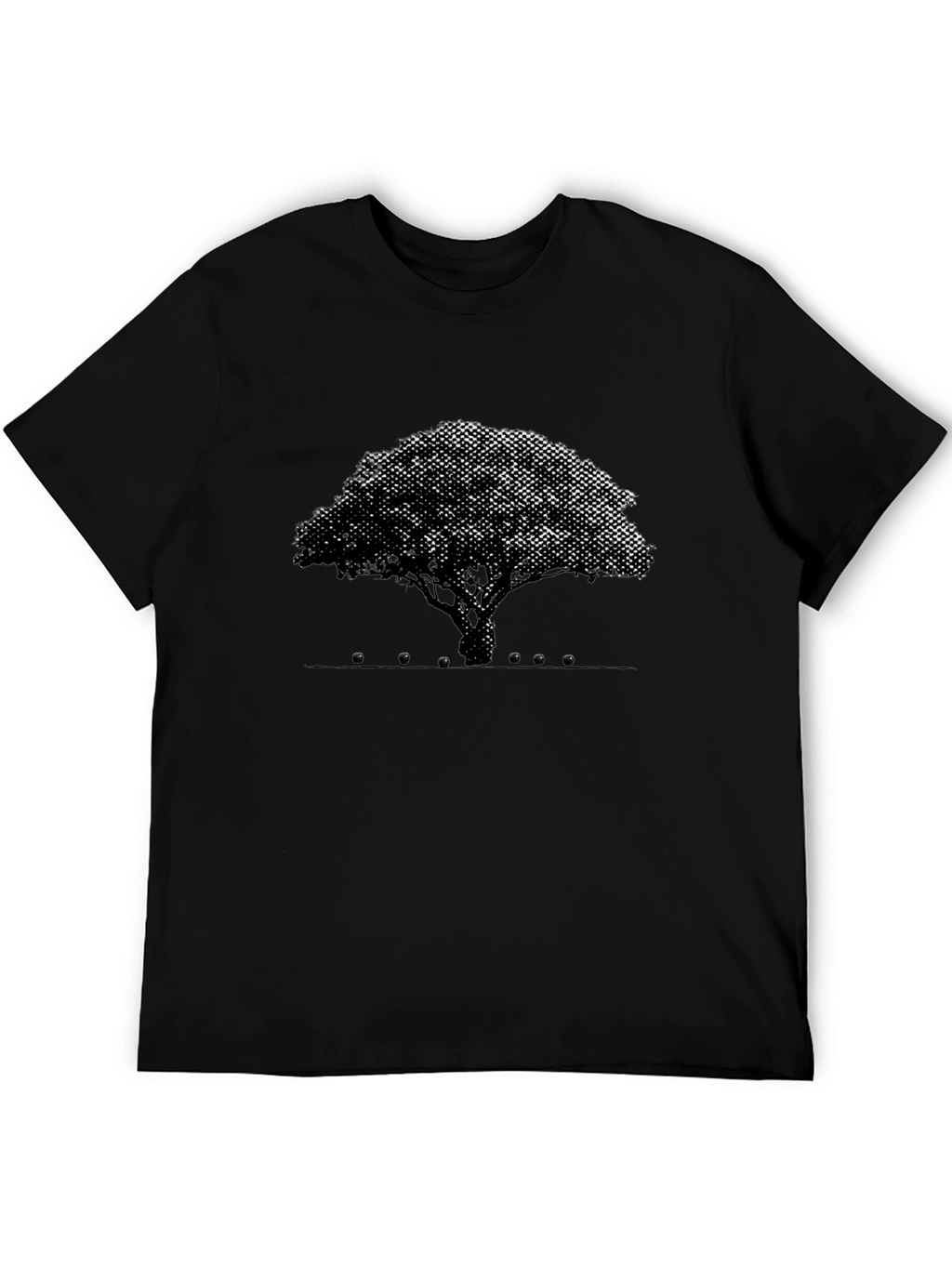 Abstract Tree Graphic Tee - Black Cotton Blend