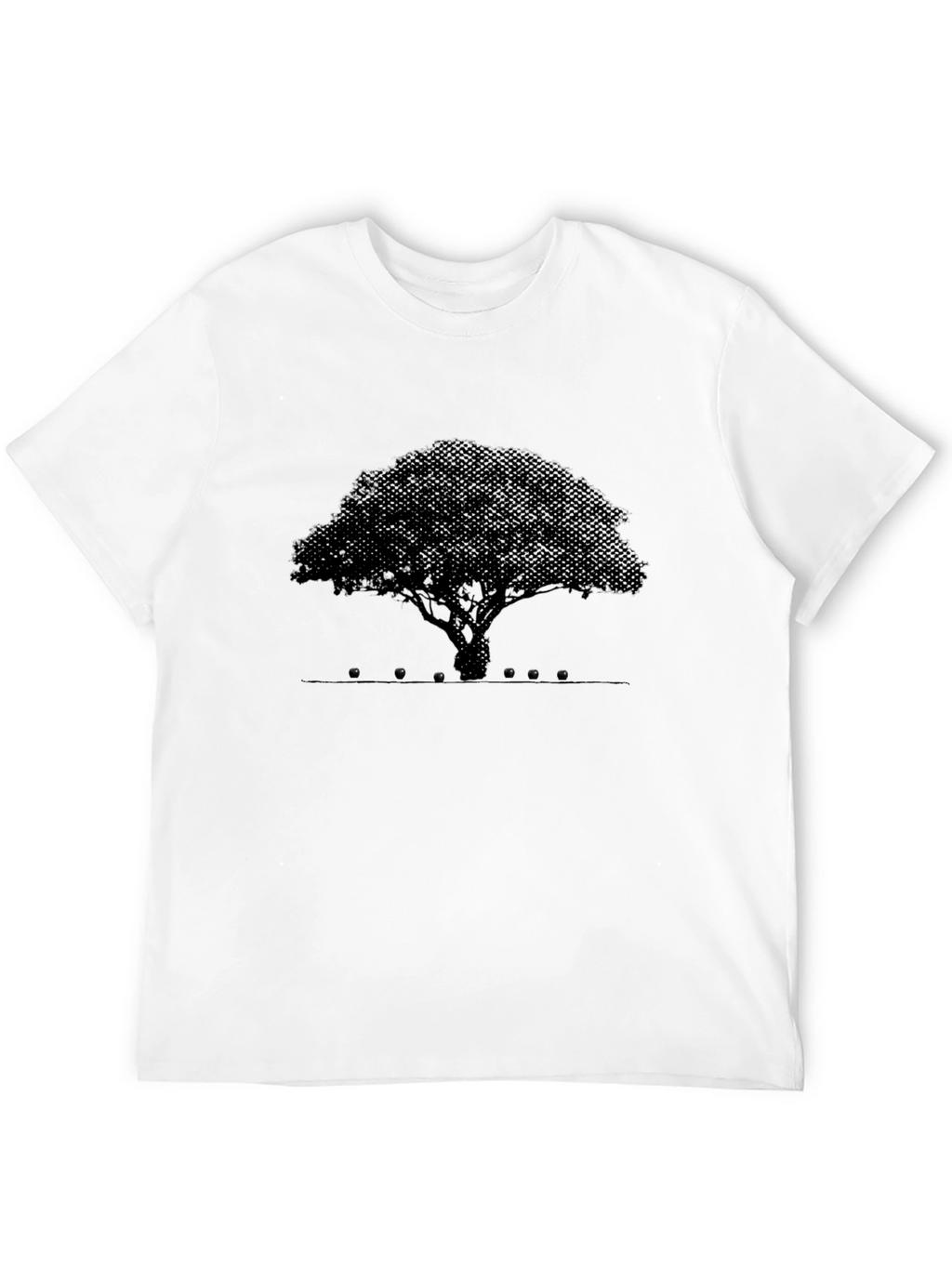 Abstract Tree Graphic Tee - Black Cotton Blend