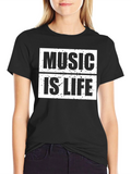 Music is Life Graphic Tee - Unisex Black T-Shirt