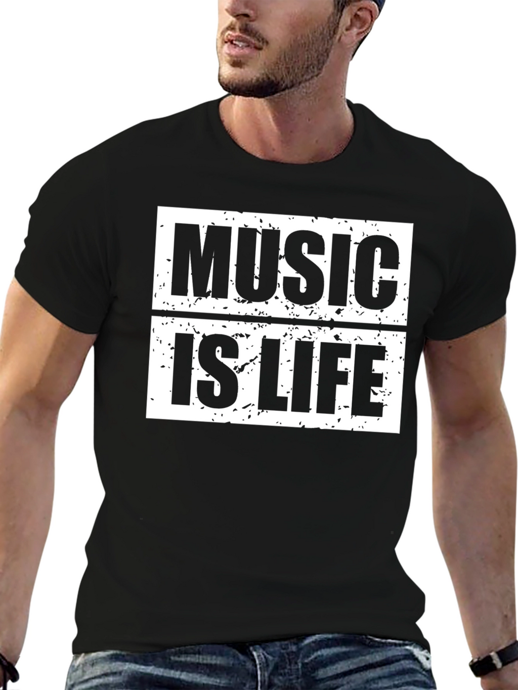 Music is Life Graphic Tee - Unisex Black T-Shirt