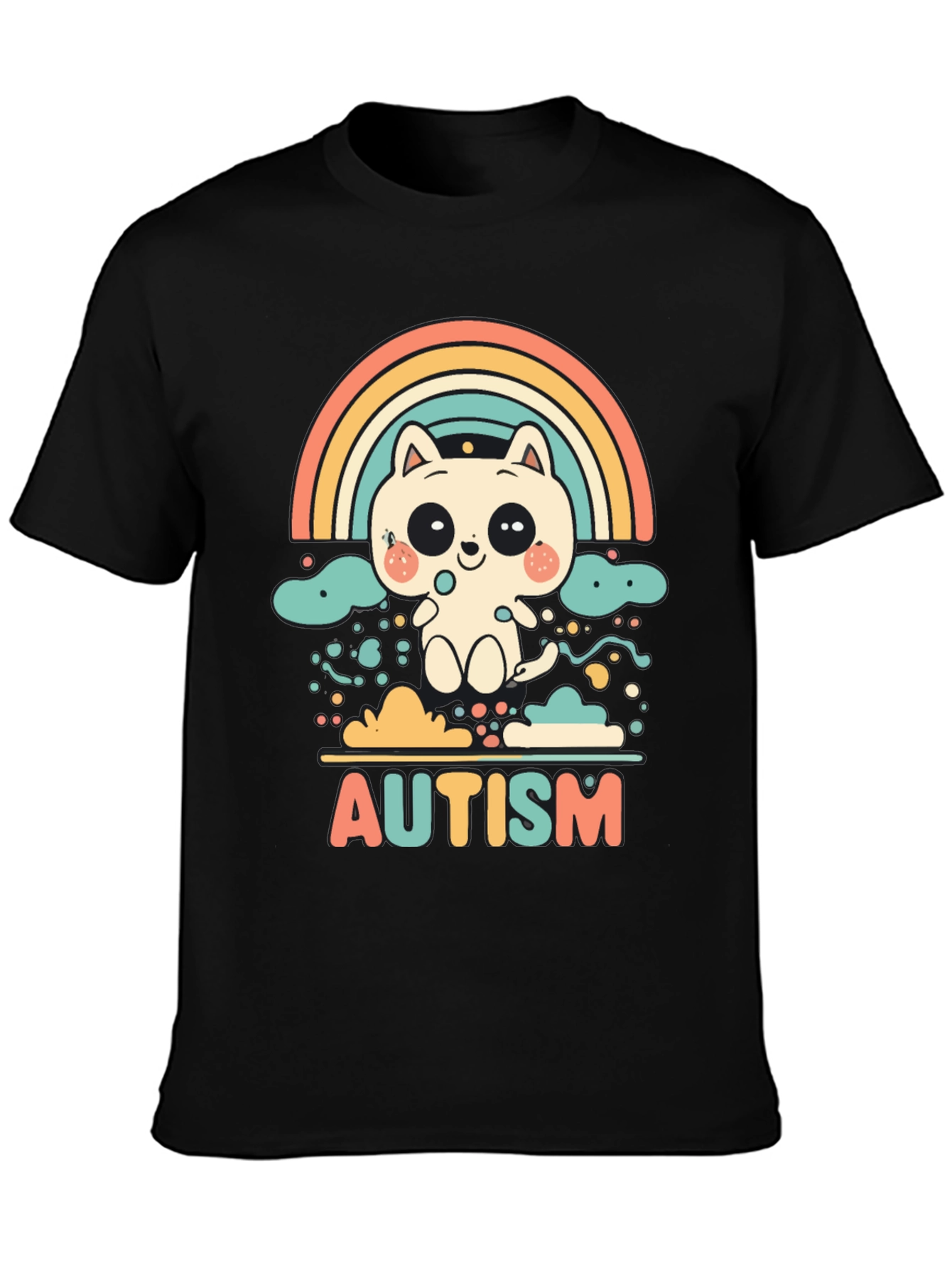 Autism Awareness Cat Rainbow T-Shirt