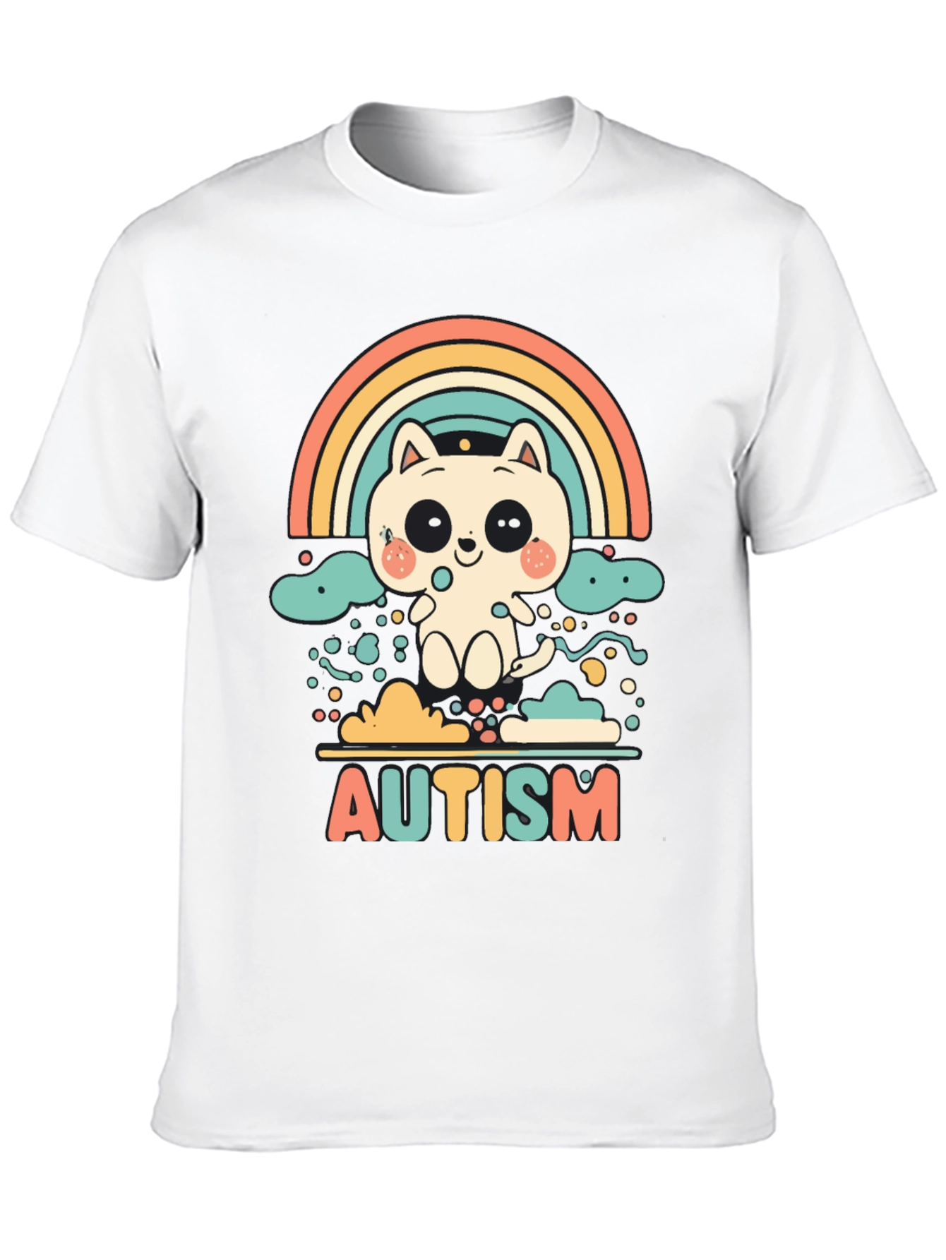 Autism Awareness Cat Rainbow T-Shirt