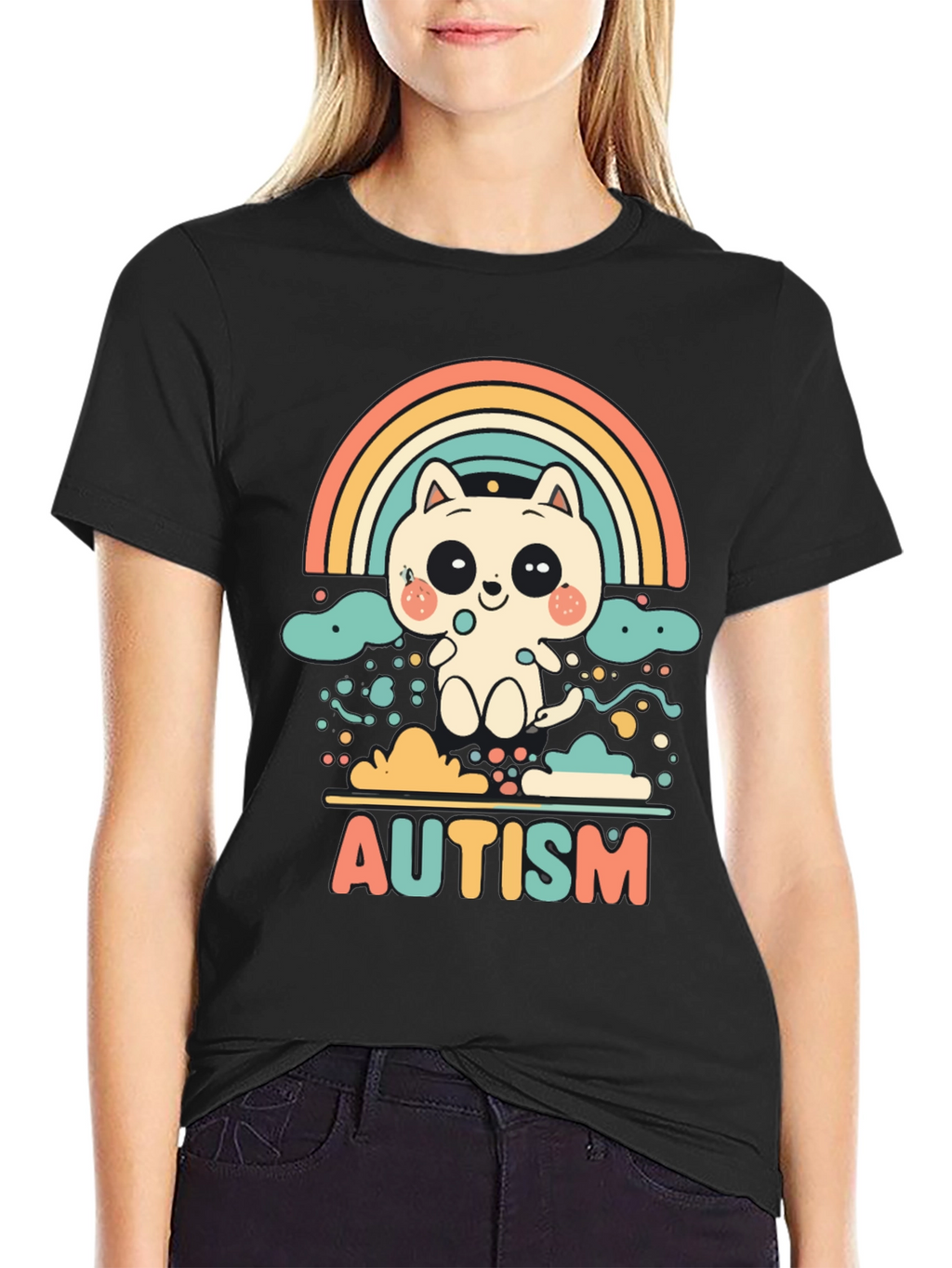 Autism Awareness Cat Rainbow T-Shirt