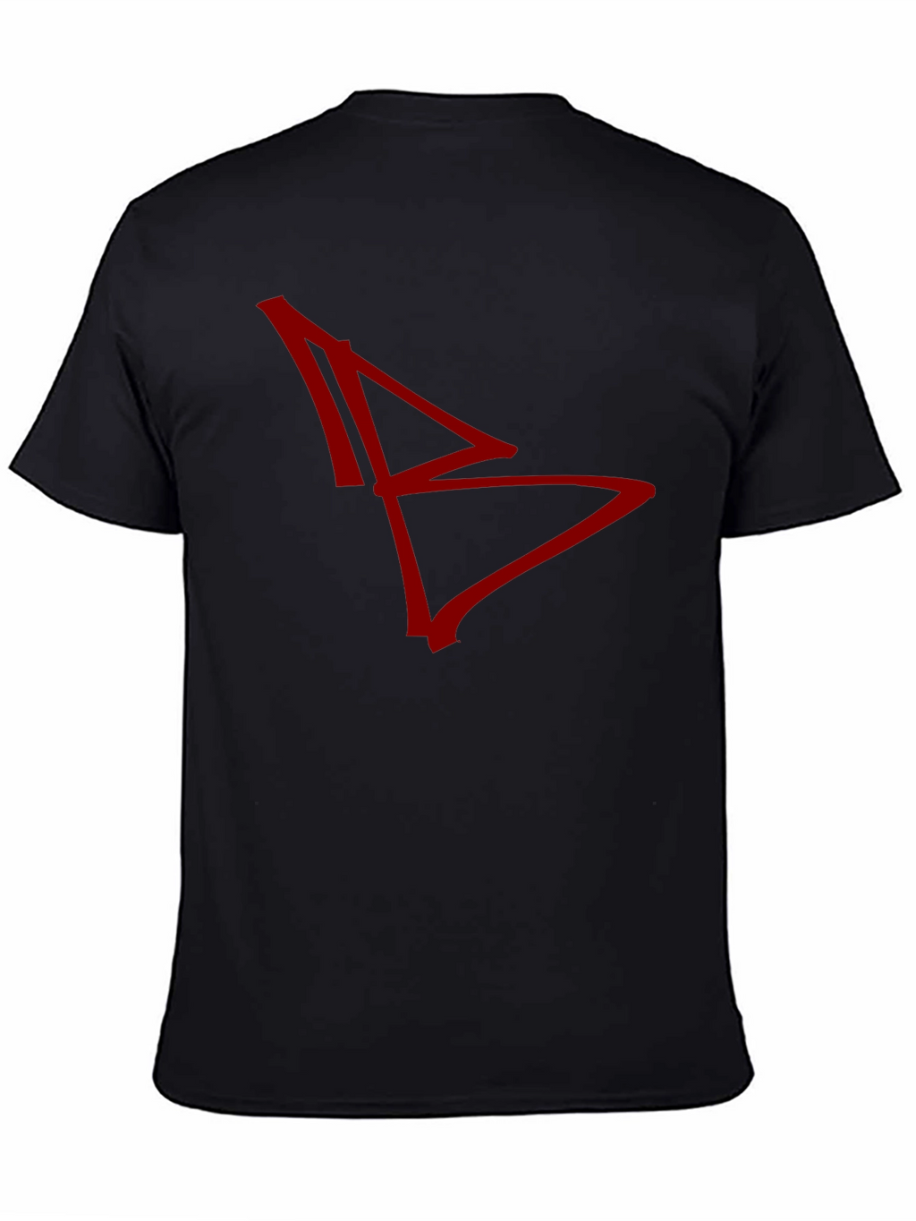 Abstract Graphic Tee - Red Design on Black