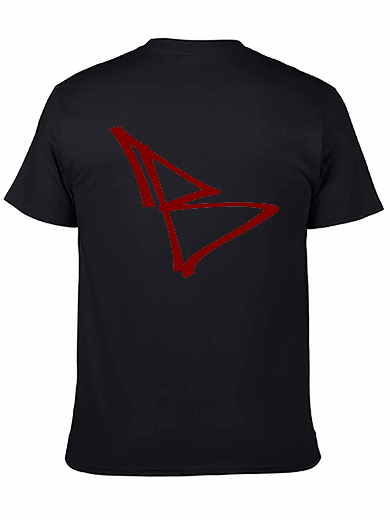 Abstract Graphic Tee - Red Design on Black