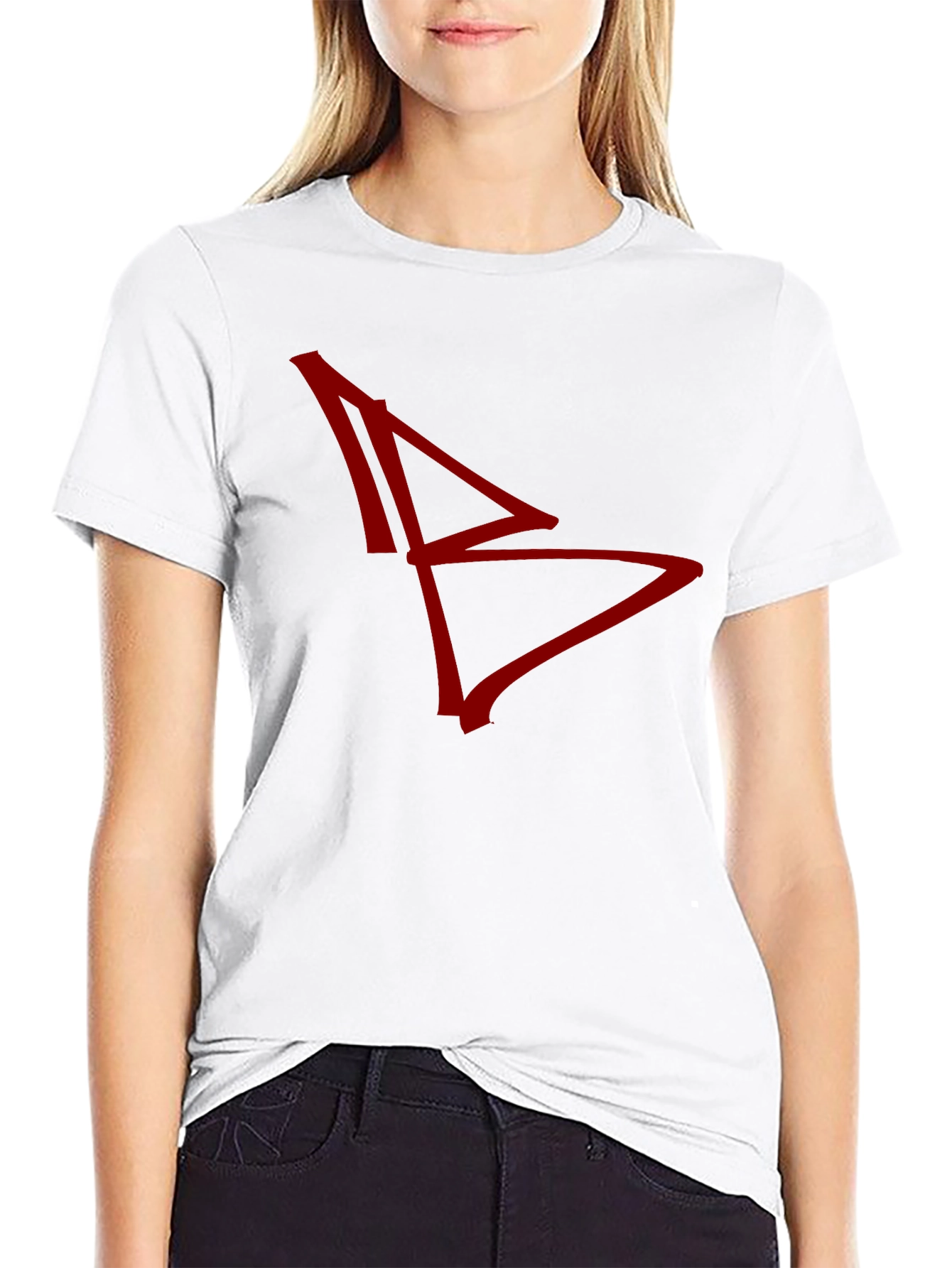 Abstract Graphic Tee - Red Design on Black