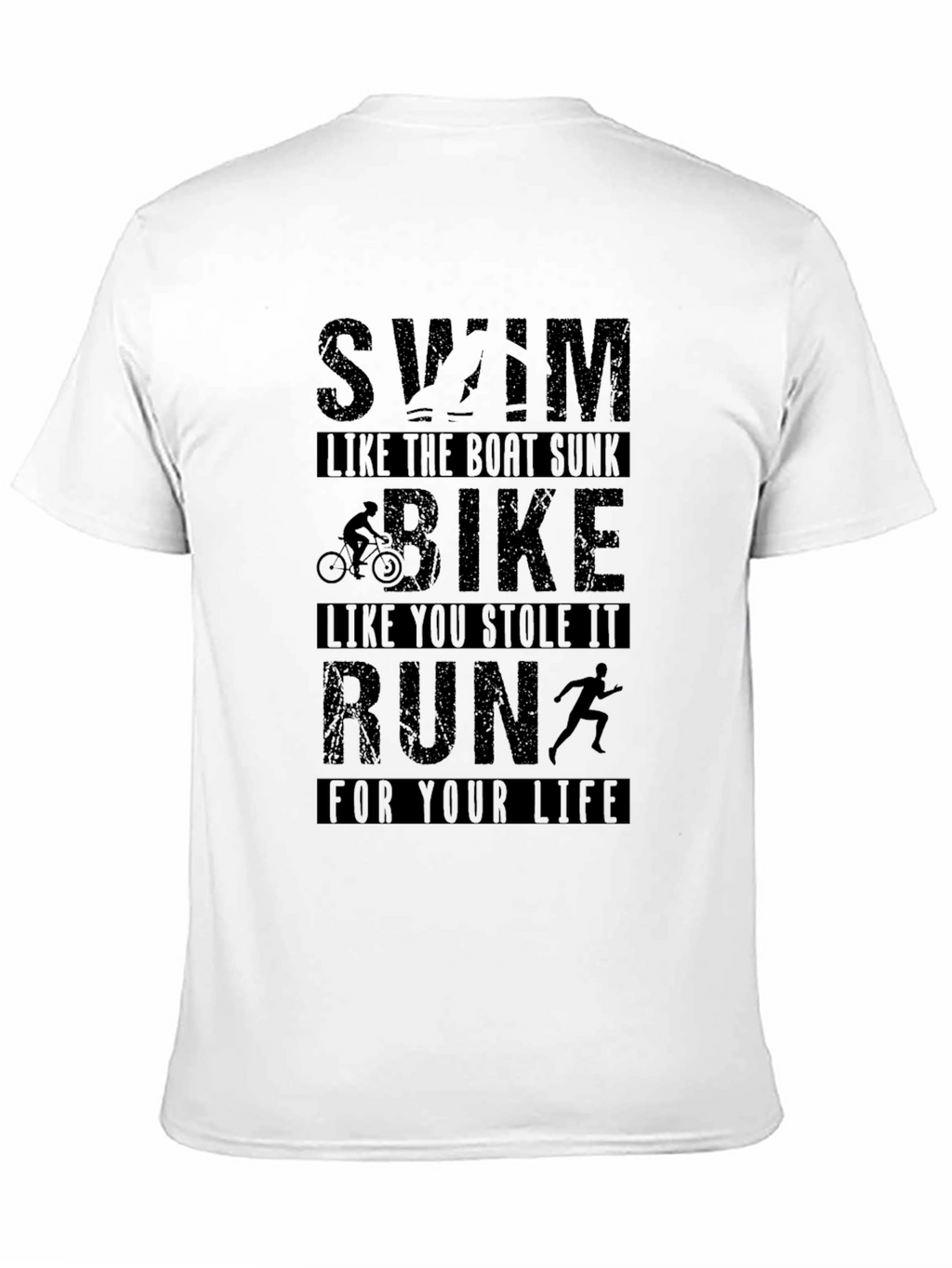 Swim Bike Run Graphic T-Shirt - Black