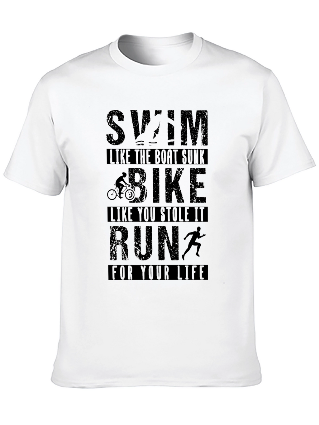 Swim Bike Run Graphic T-Shirt - Black