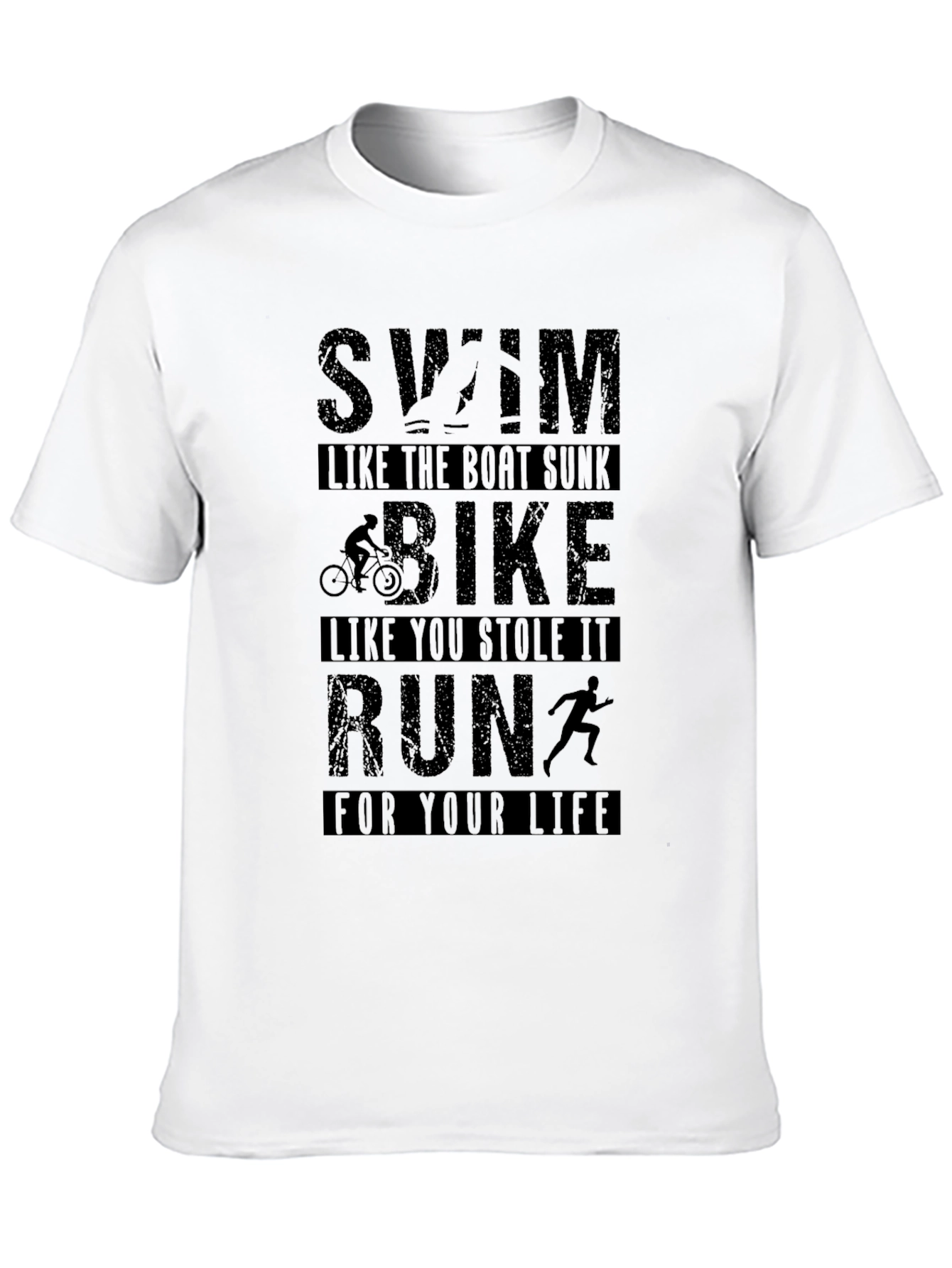 Swim Bike Run Graphic T-Shirt - Black