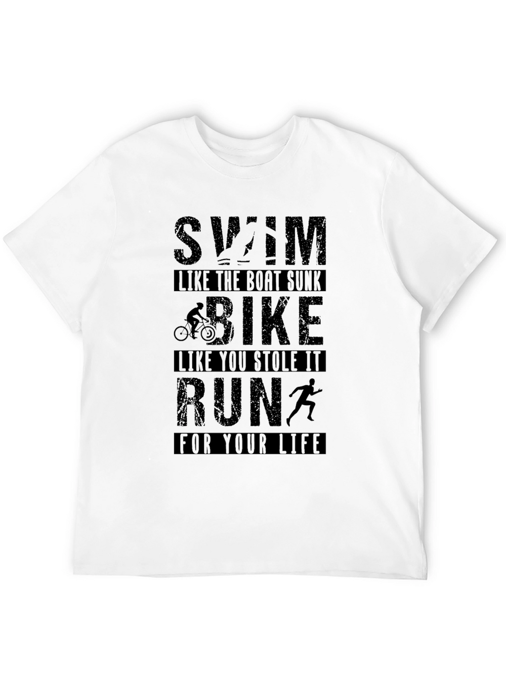Swim Bike Run Graphic T-Shirt - Black