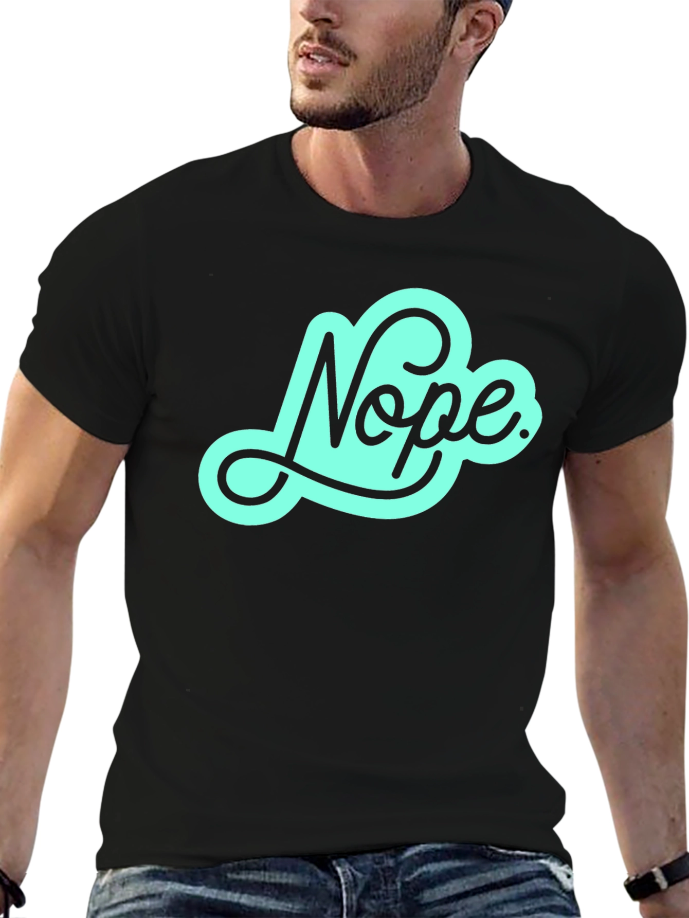 Nope Graphic Tee - Soft Black T-Shirt