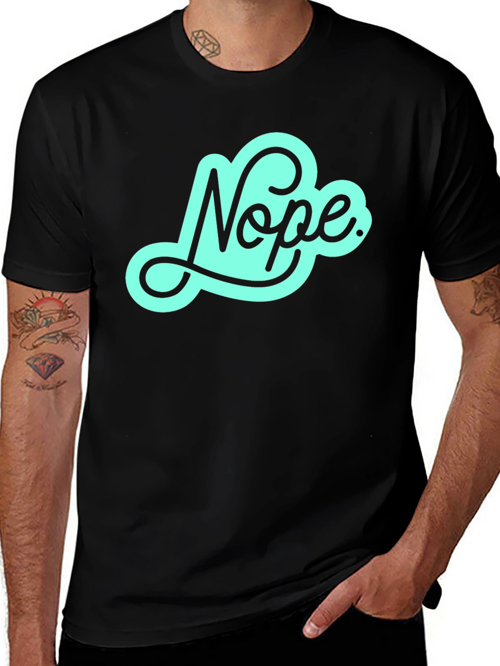 Nope Graphic Tee - Soft Black T-Shirt