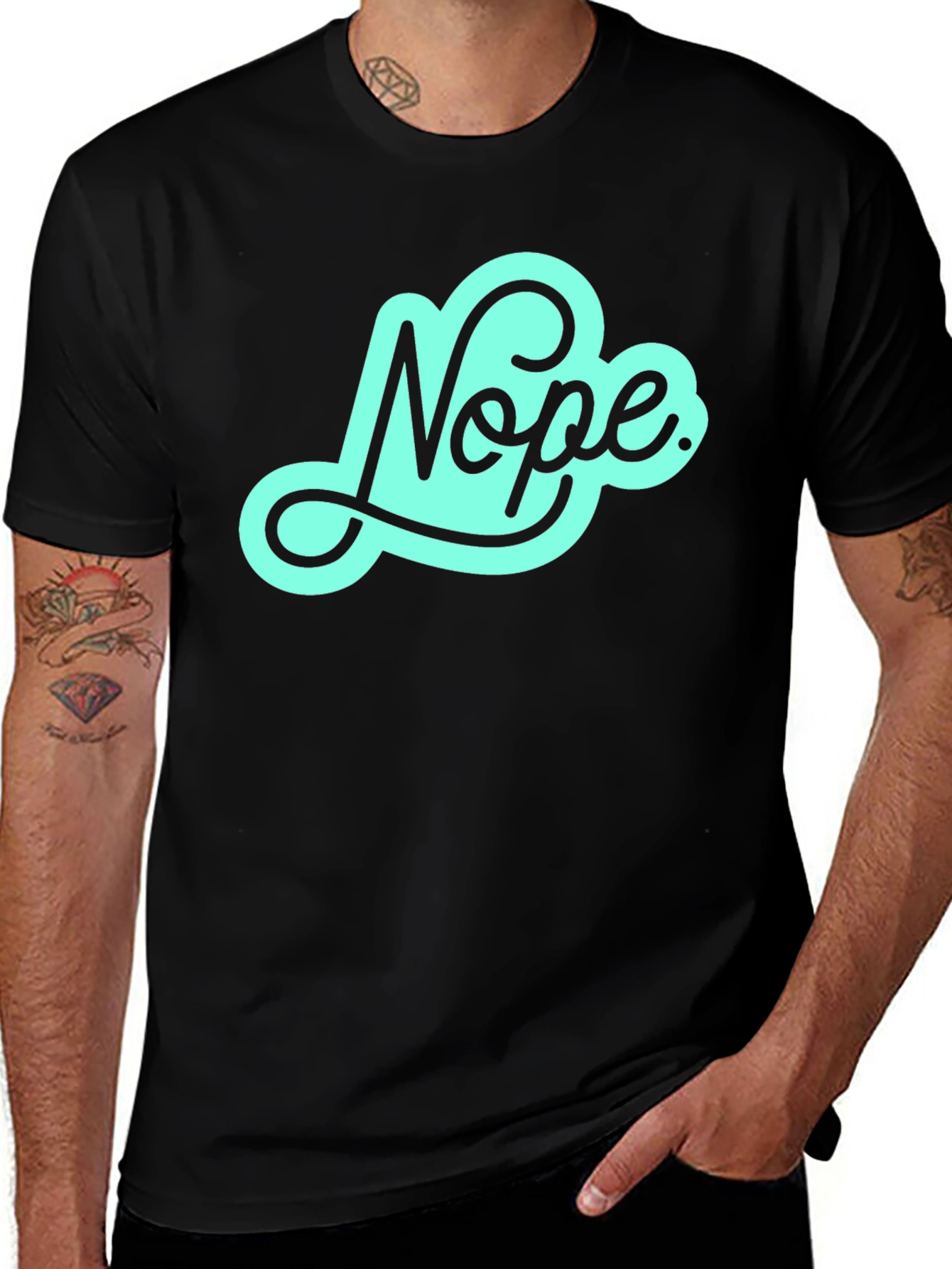 Nope Graphic Tee - Soft Black T-Shirt