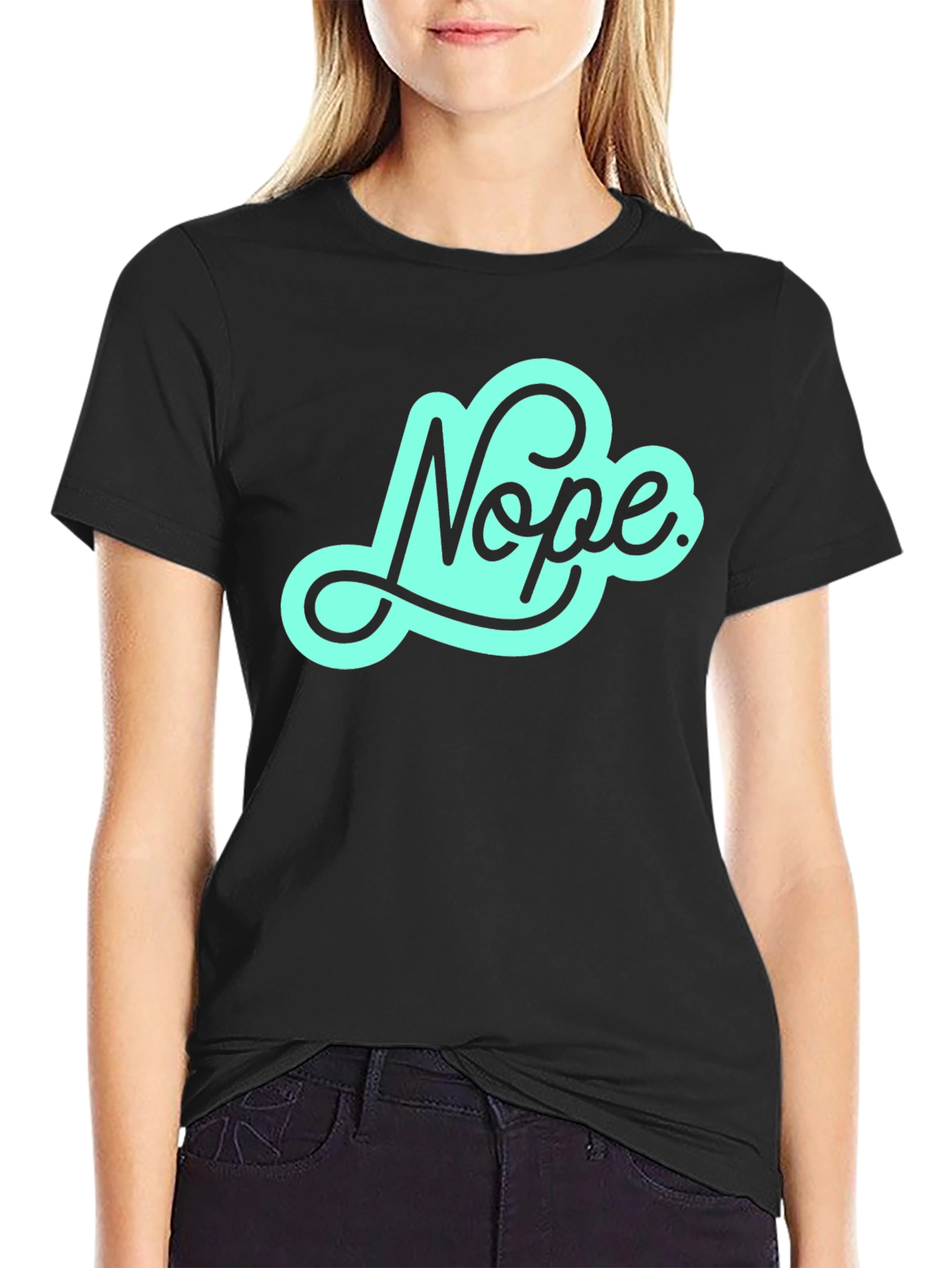Nope Graphic Tee - Soft Black T-Shirt