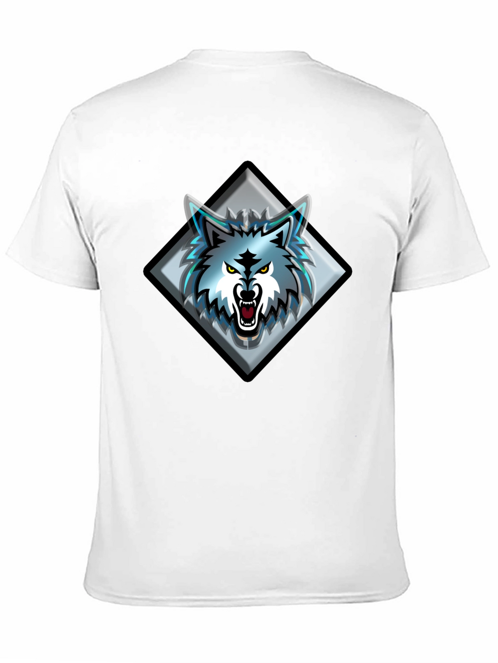 Black T-Shirt with Wolf Graphic