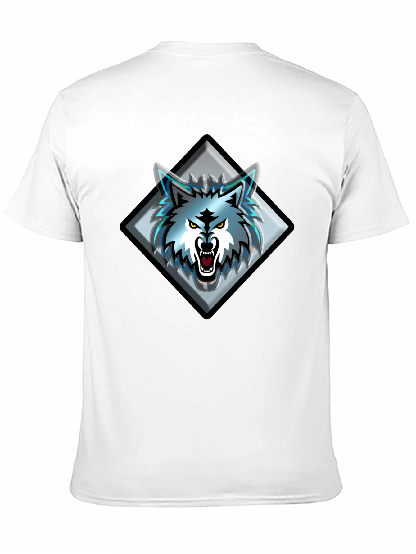 Black T-Shirt with Wolf Graphic