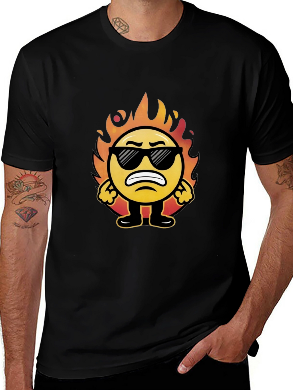 Funny On Fire Emoji T-Shirt