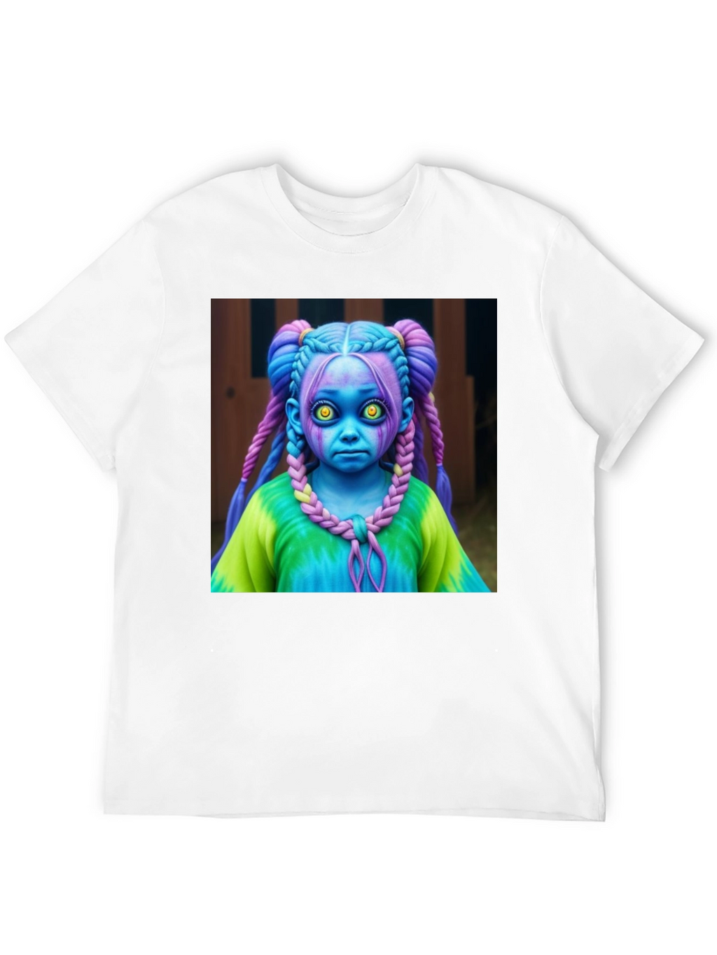 Creepy Cute Doll Graphic Tee - Unique Black T-Shirt