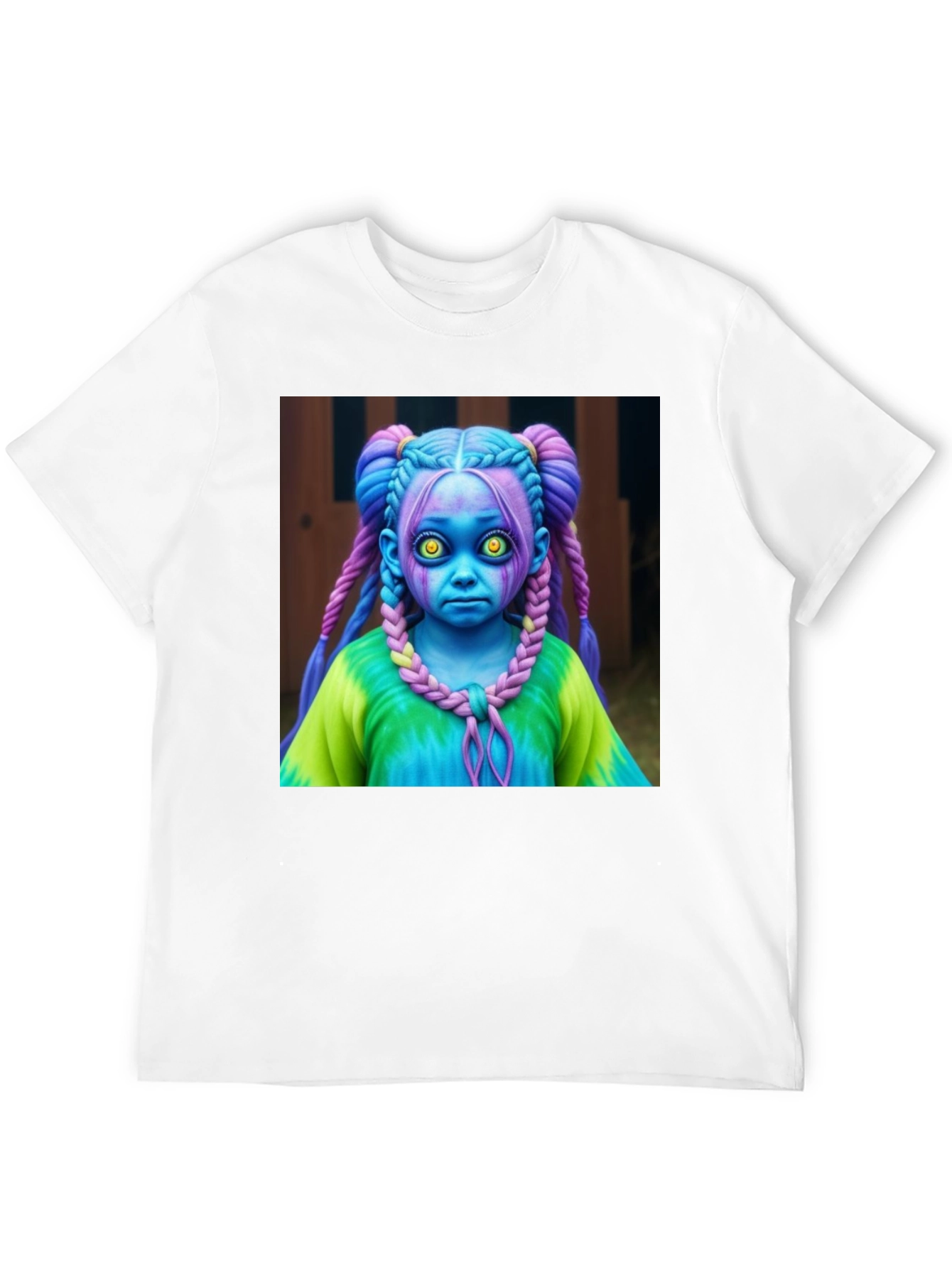 Creepy Cute Doll Graphic Tee - Unique Black T-Shirt