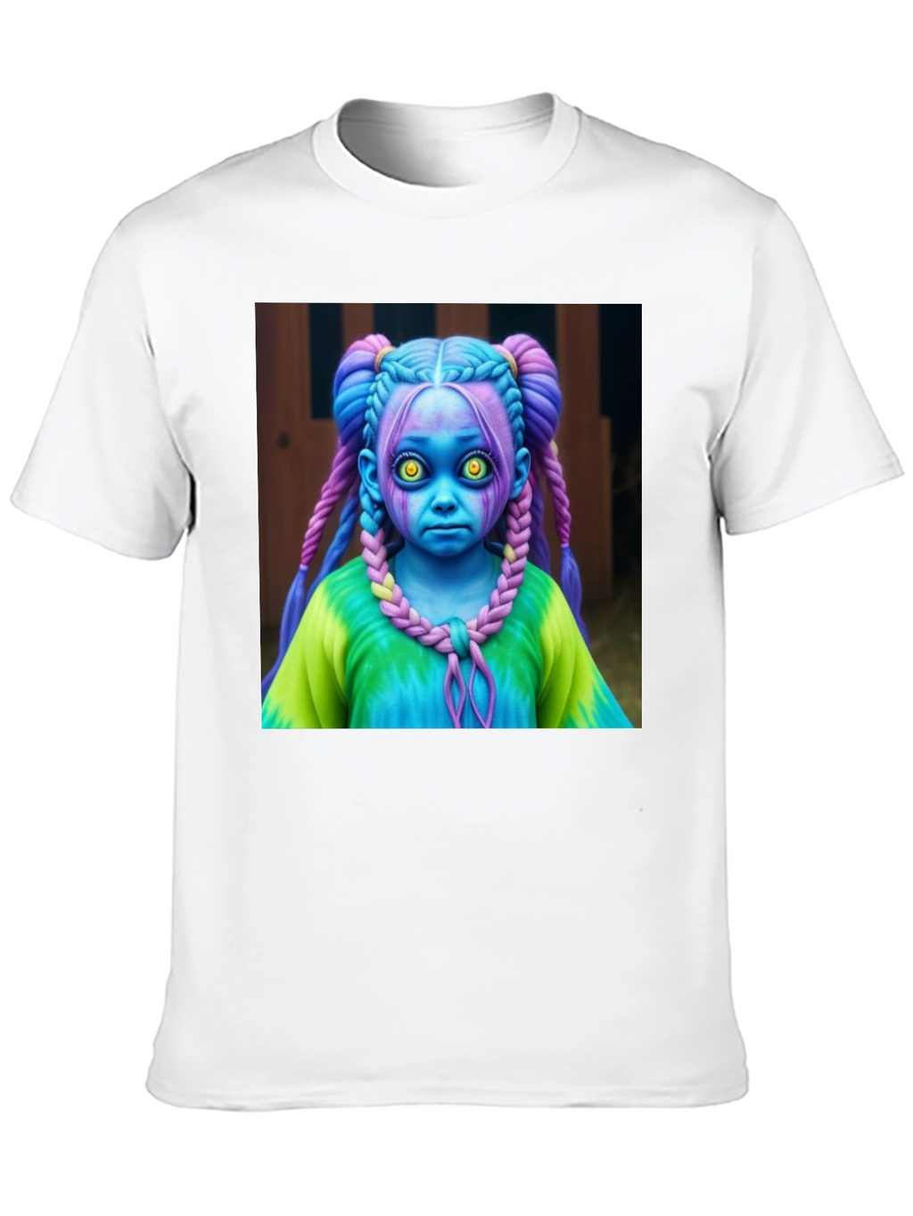 Creepy Cute Doll Graphic Tee - Unique Black T-Shirt