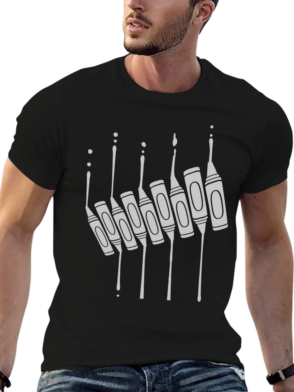Crayon Drip Graphic Tee - Unique Art Shirt