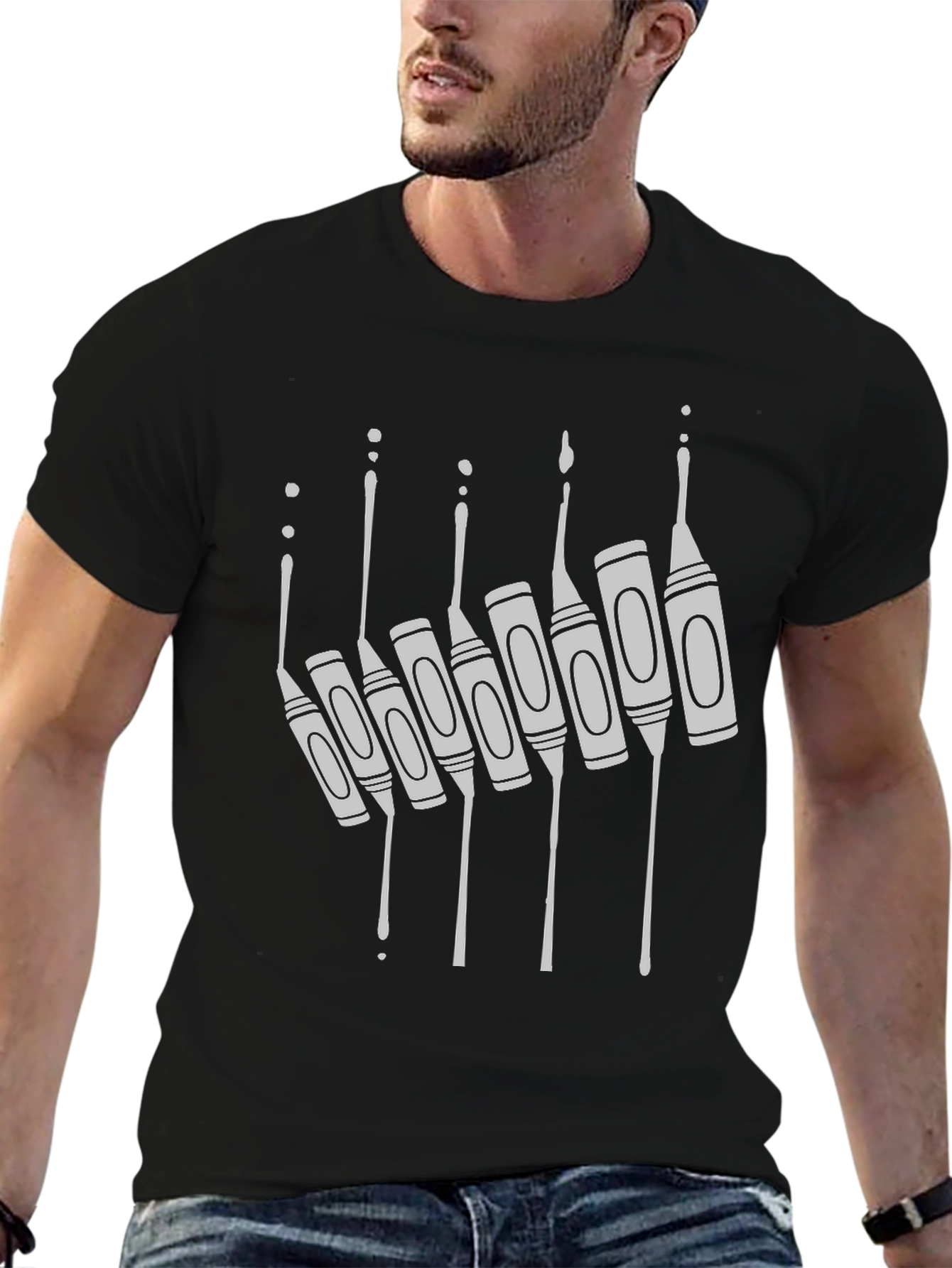 Crayon Drip Graphic Tee - Unique Art Shirt
