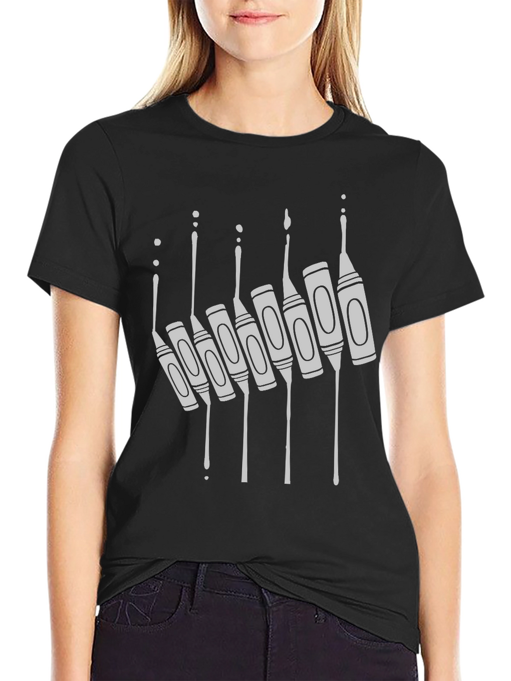 Crayon Drip Graphic Tee - Unique Art Shirt