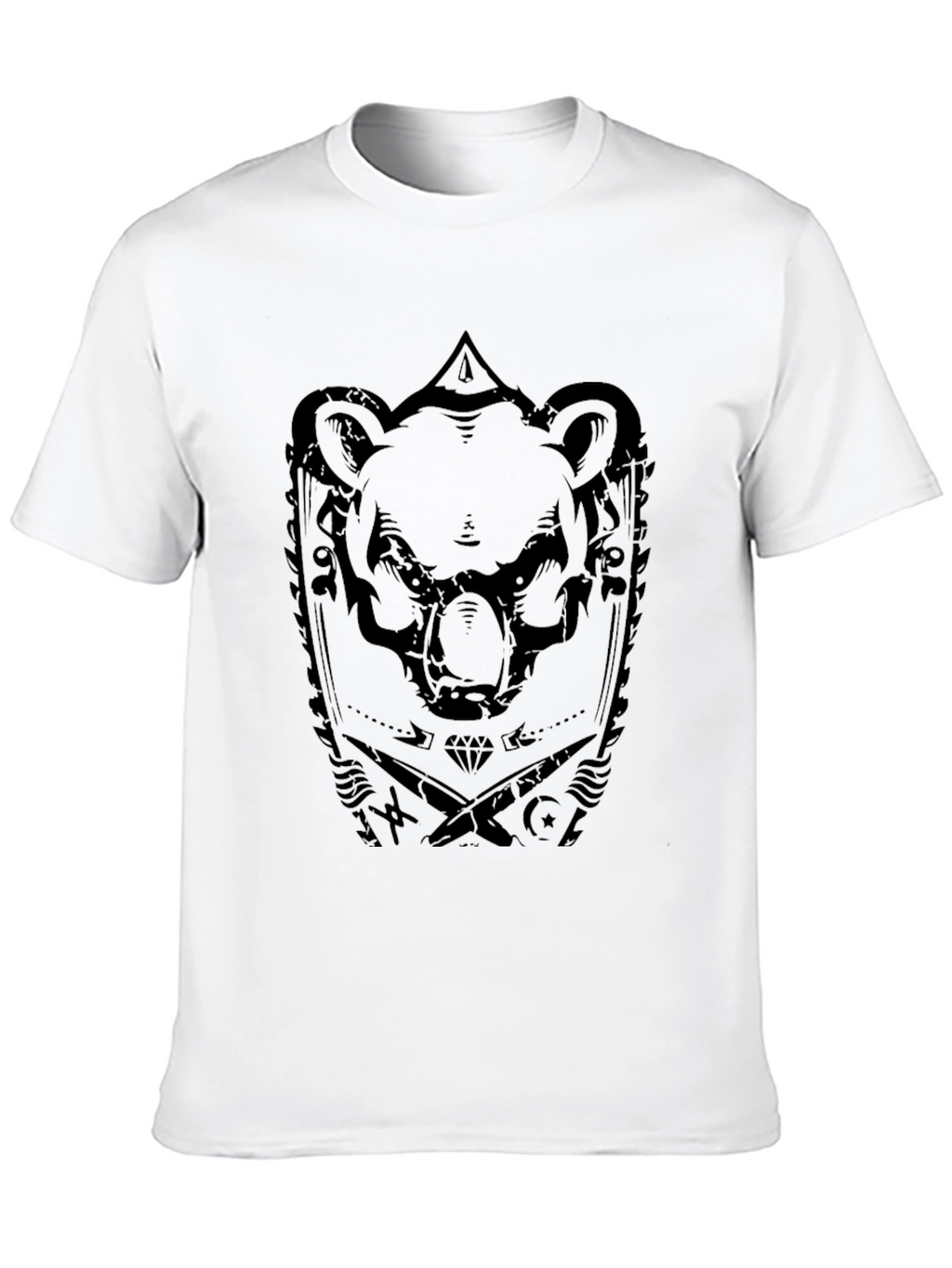 Mens Black Bear Graphic Print T-Shirt