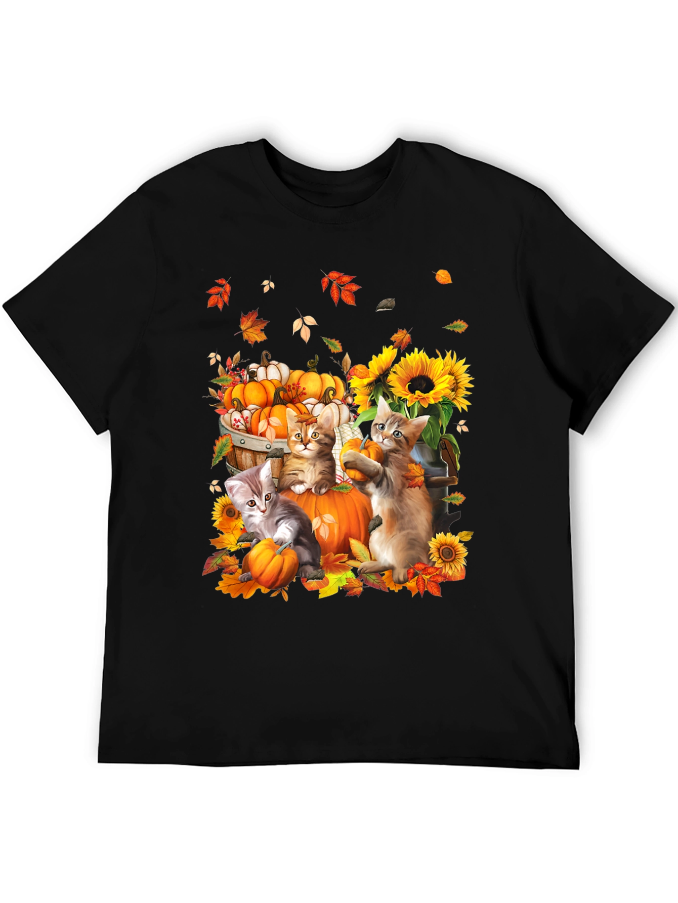 Autumn Cats & Pumpkins Graphic Tee