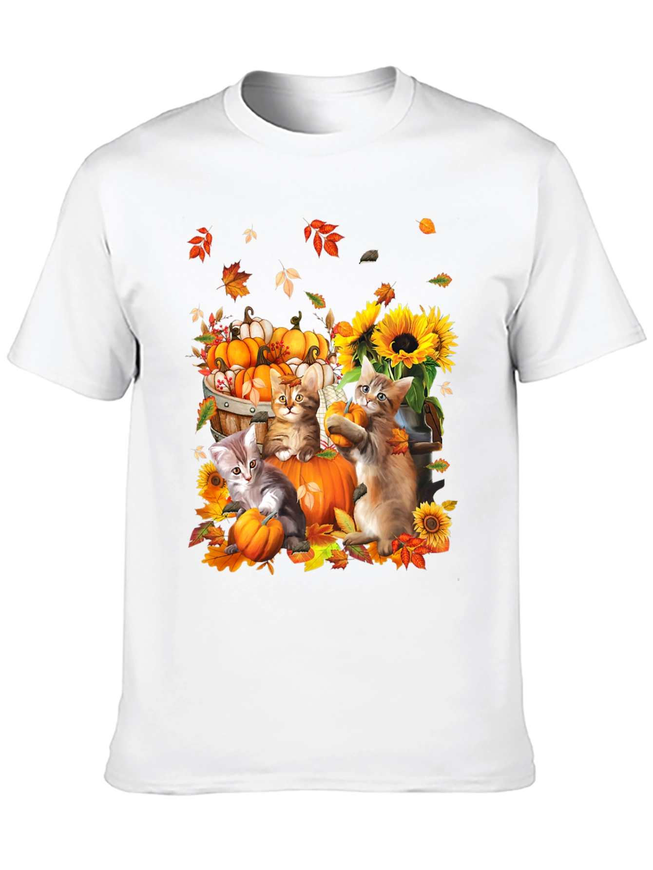 Autumn Cats & Pumpkins Graphic Tee