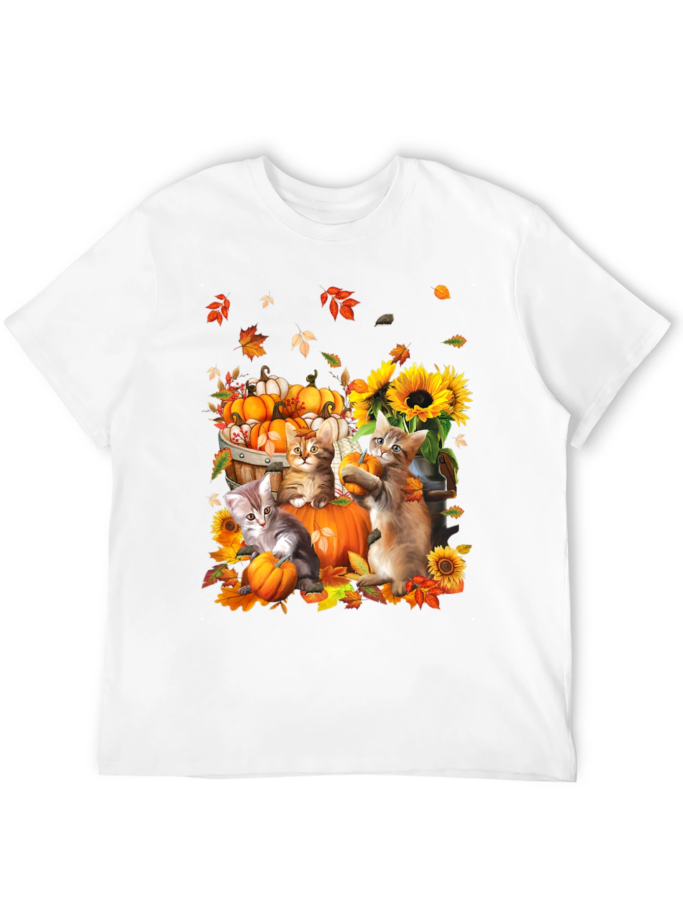 Autumn Cats & Pumpkins Graphic Tee