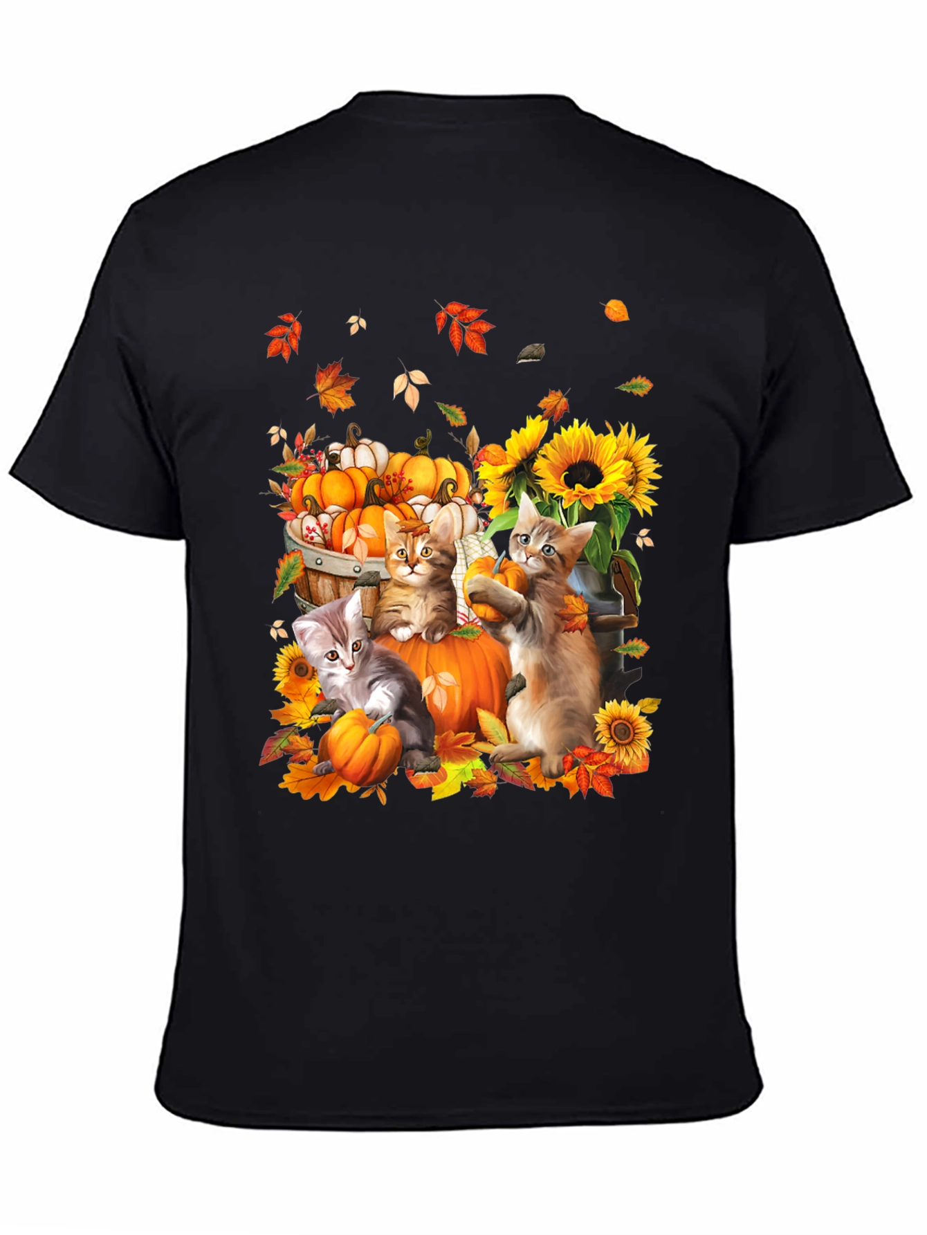 Autumn Cats & Pumpkins Graphic Tee