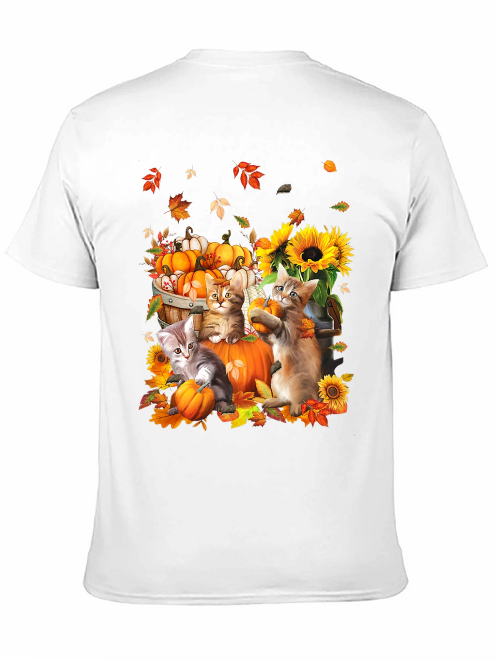 Autumn Cats & Pumpkins Graphic Tee