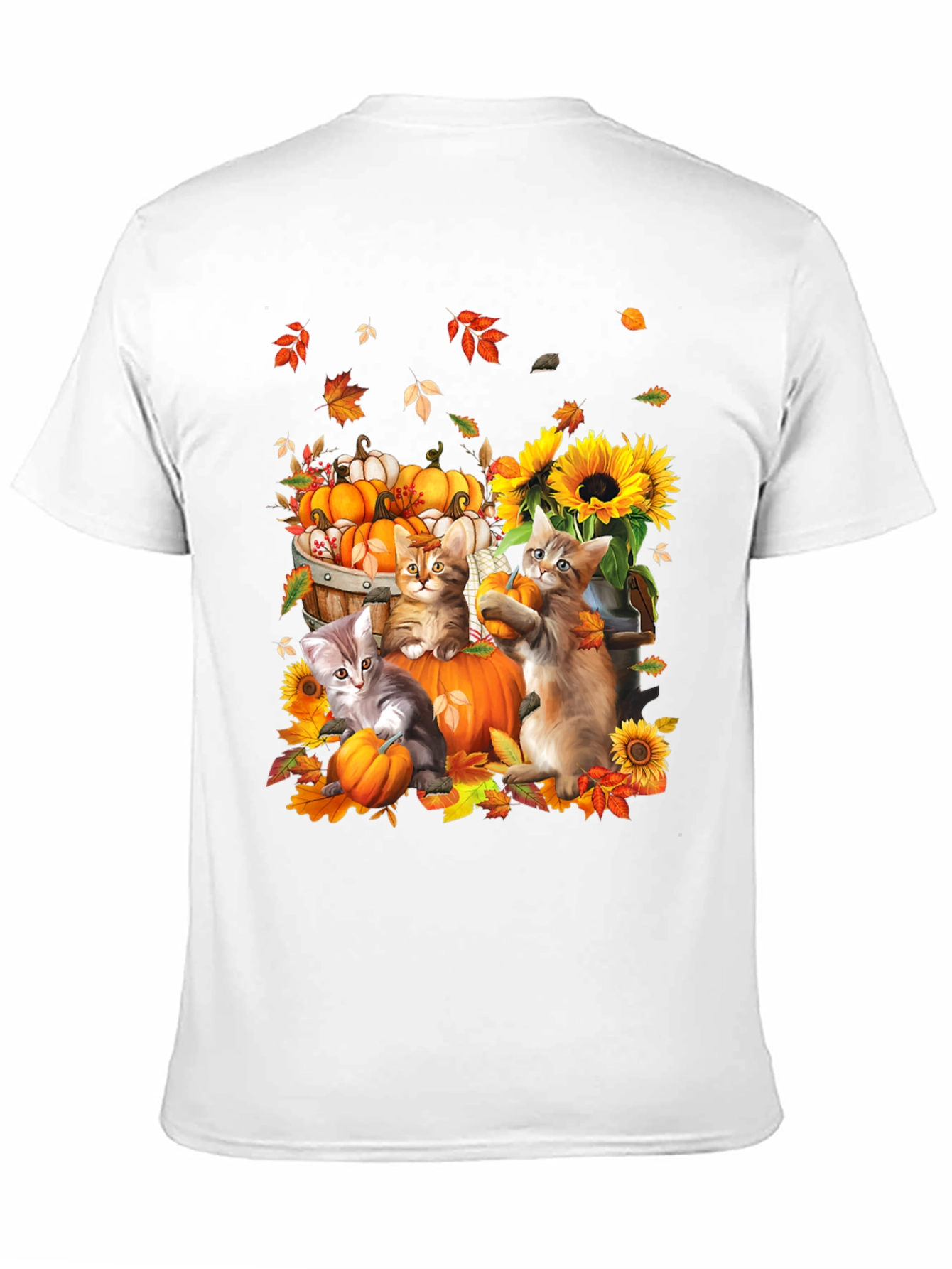 Autumn Cats & Pumpkins Graphic Tee