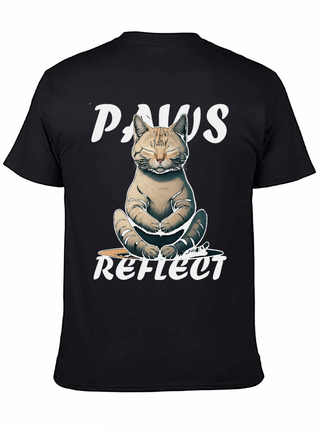 Paws Reflect Cat Yoga Graphic T-Shirt