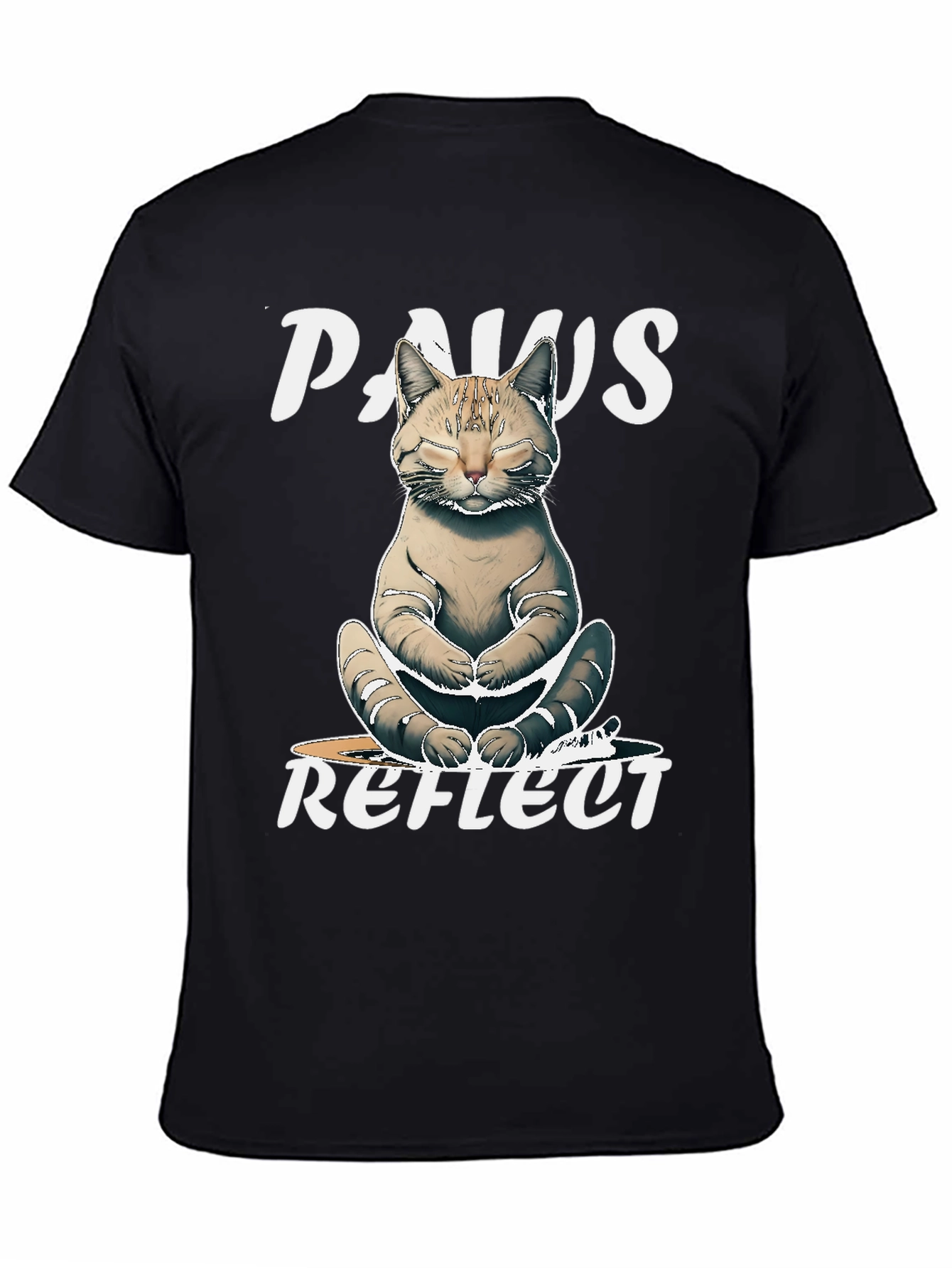 Paws Reflect Cat Yoga Graphic T-Shirt