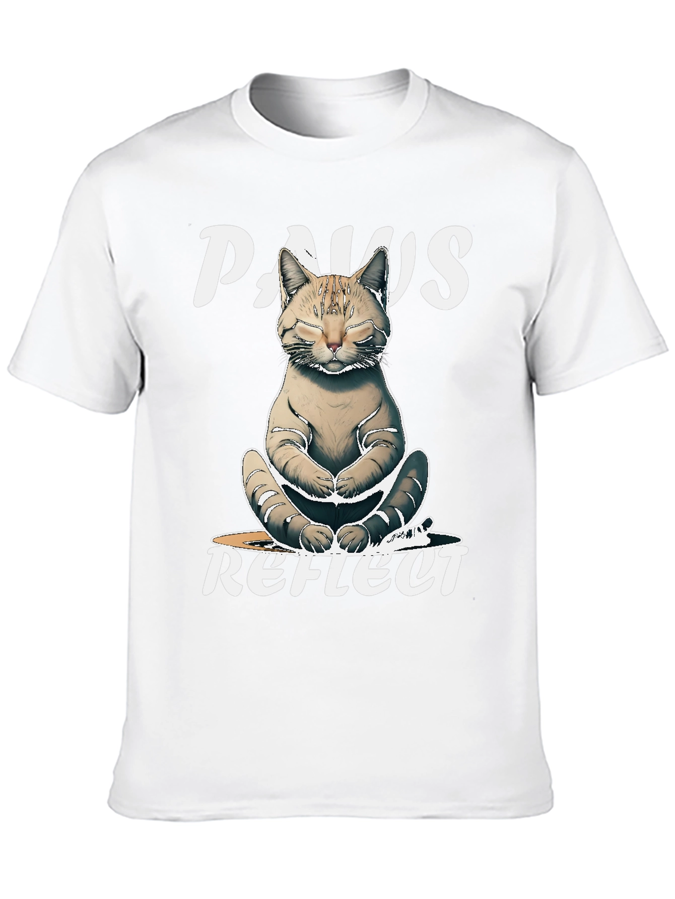 Paws Reflect Cat Yoga Graphic T-Shirt