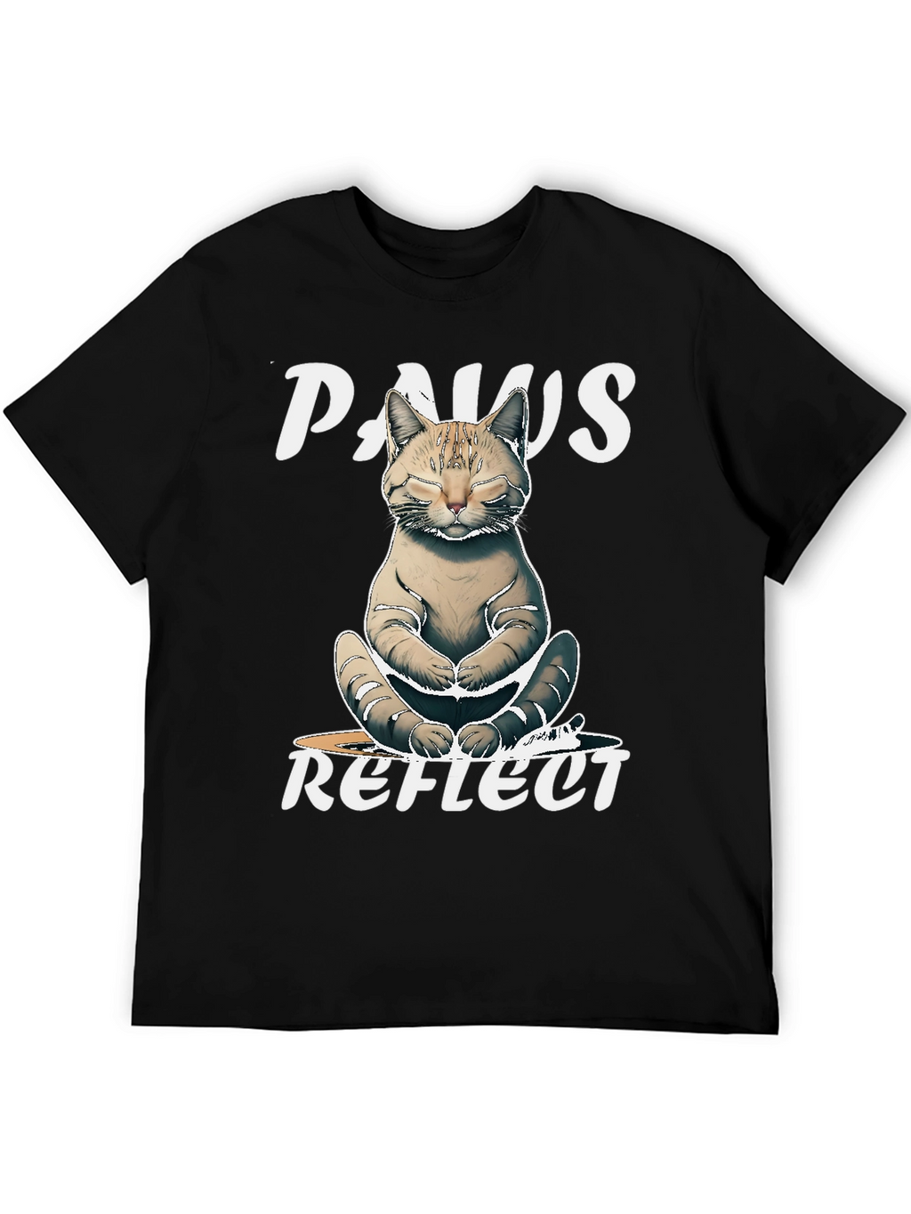 Paws Reflect Cat Yoga Graphic T-Shirt
