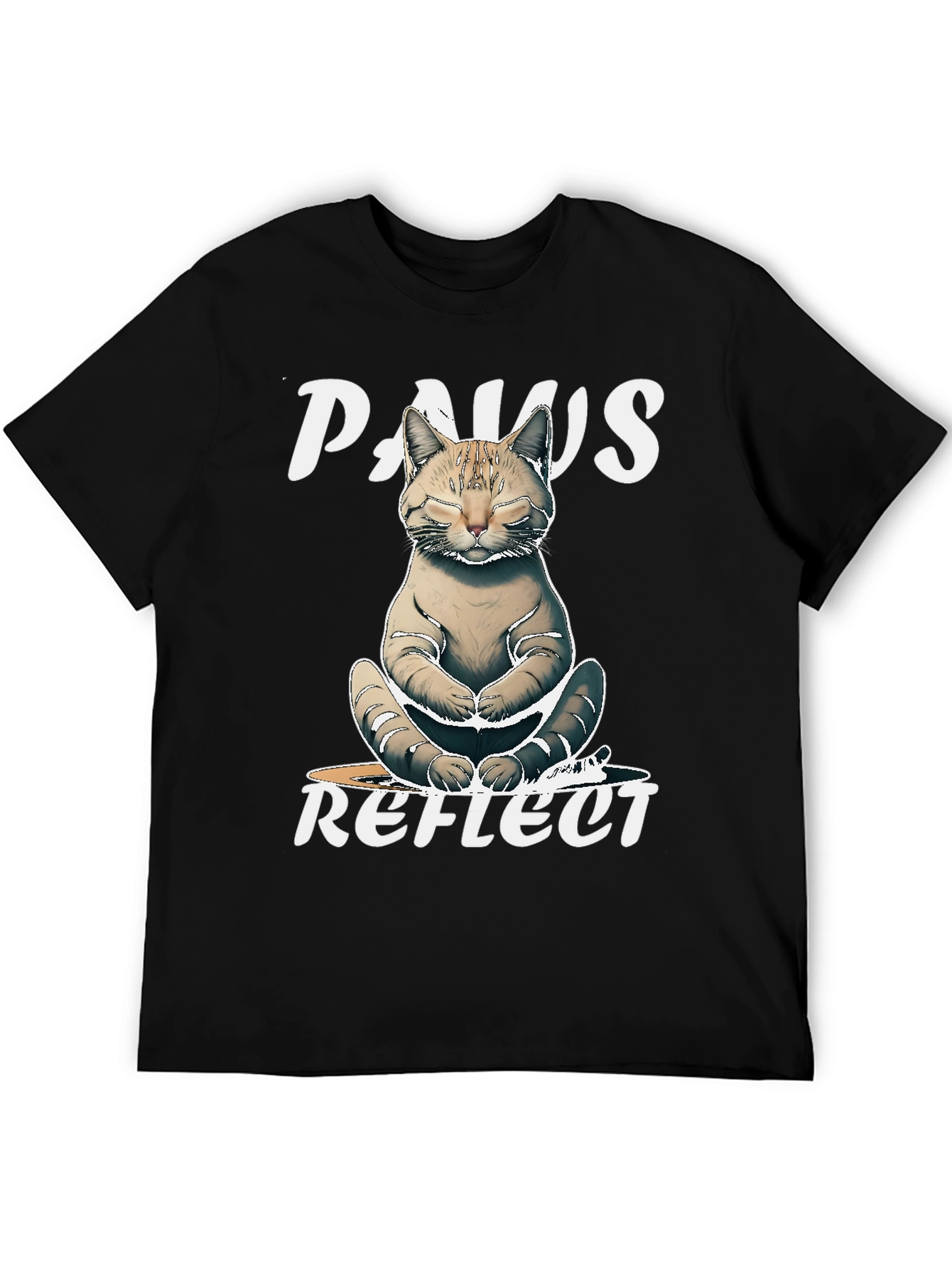 Paws Reflect Cat Yoga Graphic T-Shirt
