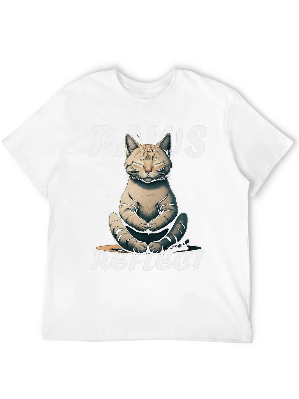 Paws Reflect Cat Yoga Graphic T-Shirt