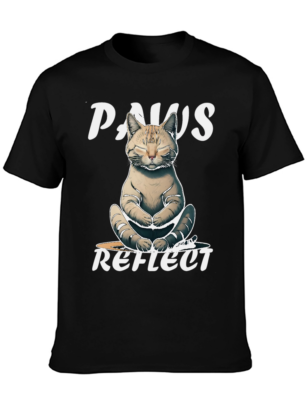 Paws Reflect Cat Yoga Graphic T-Shirt