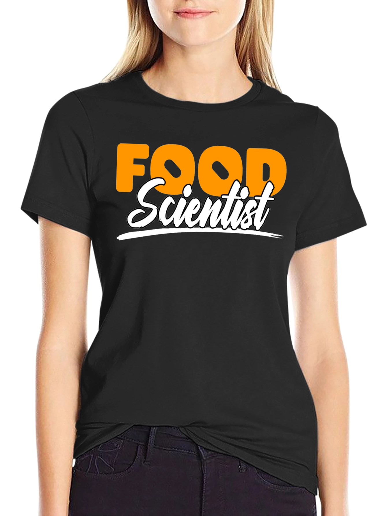 Food Scientist Graphic T-Shirt - Black Crew Neck