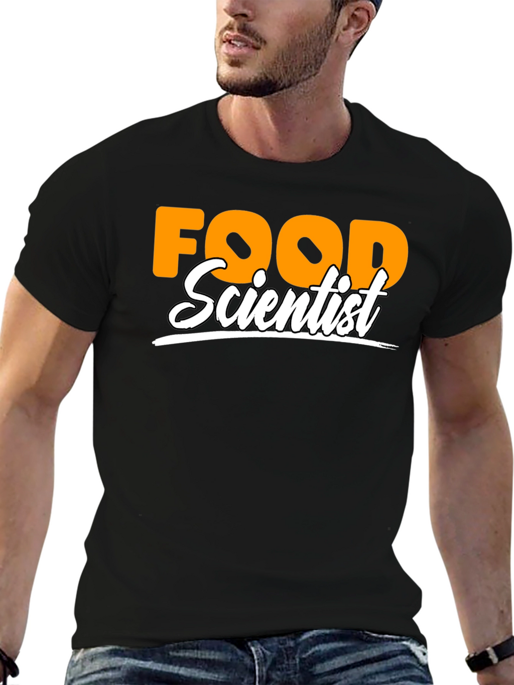 Food Scientist Graphic T-Shirt - Black Crew Neck