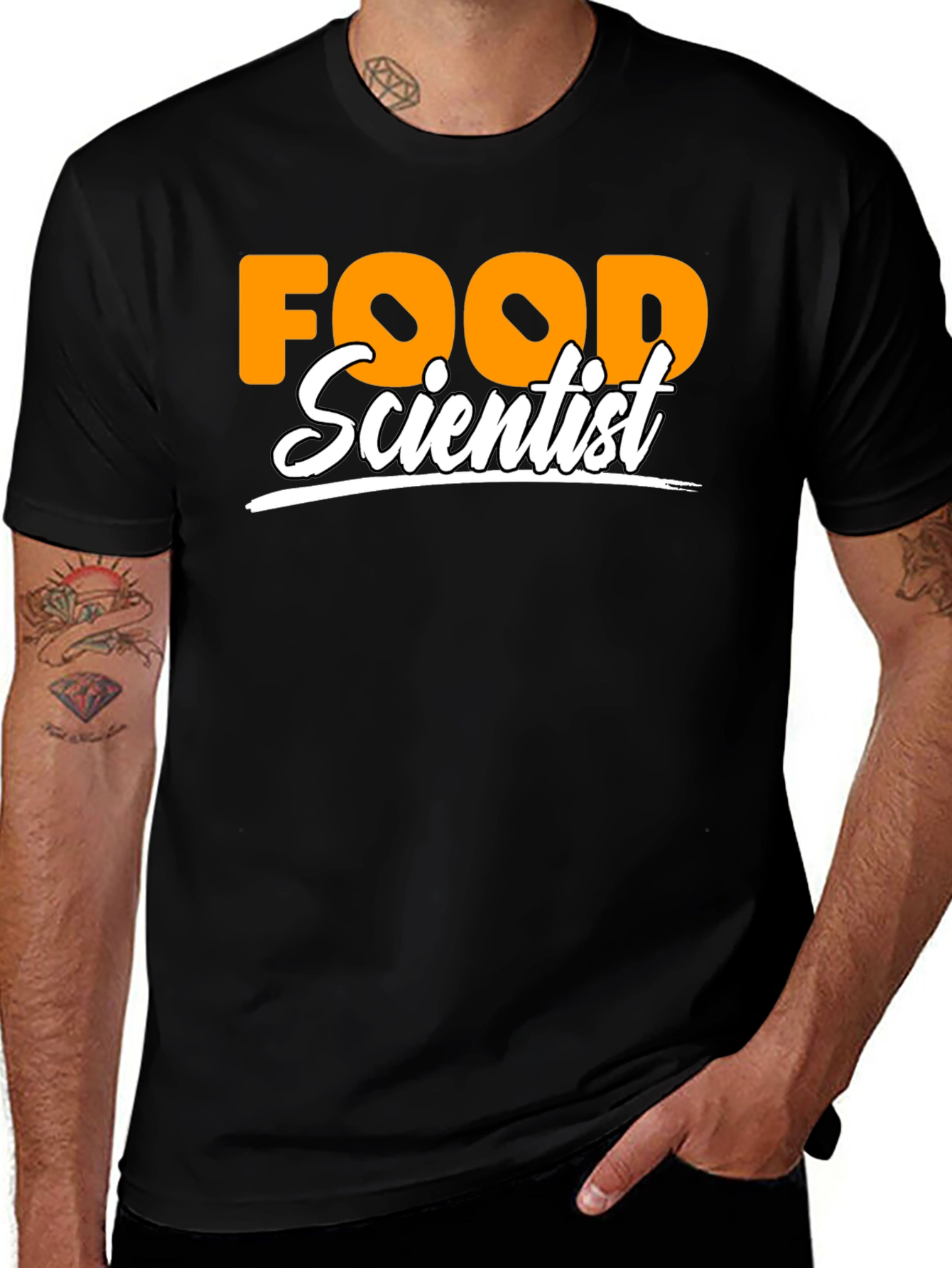 Food Scientist Graphic T-Shirt - Black Crew Neck