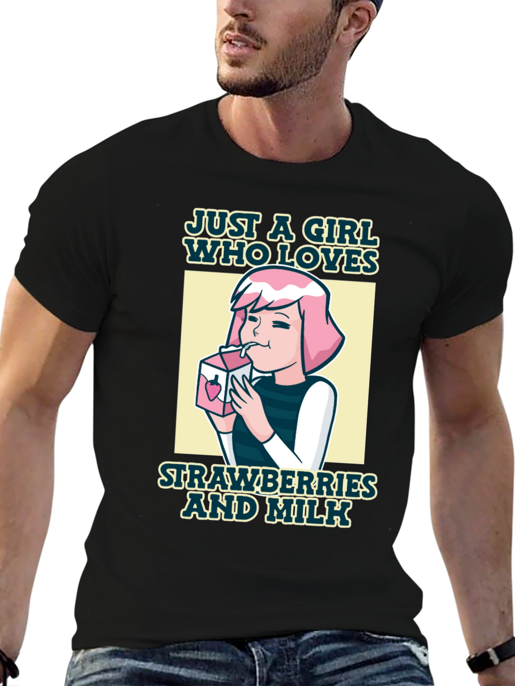 Just a Girl Who Loves Strawberries and Milk T-Shirt