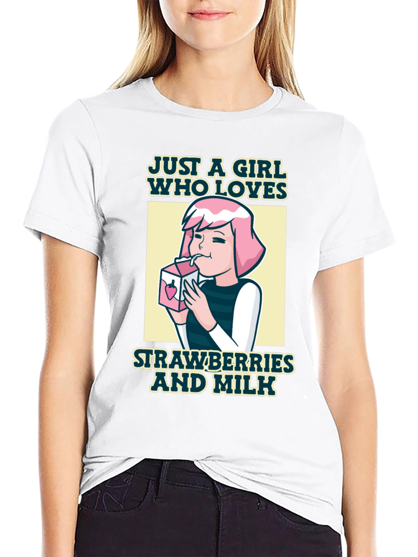 Just a Girl Who Loves Strawberries and Milk T-Shirt