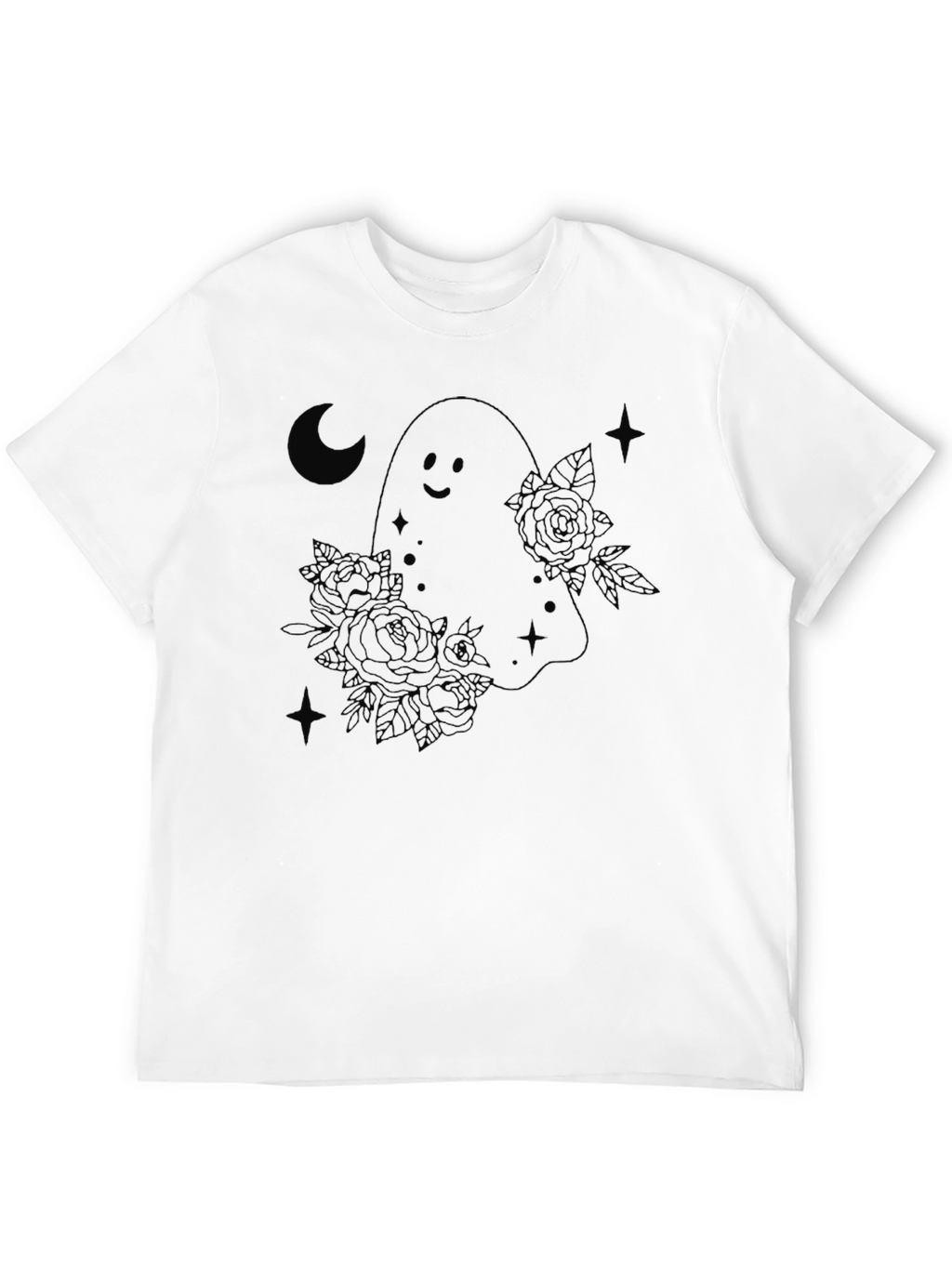 Ghost & Roses Graphic Black T-Shirt
