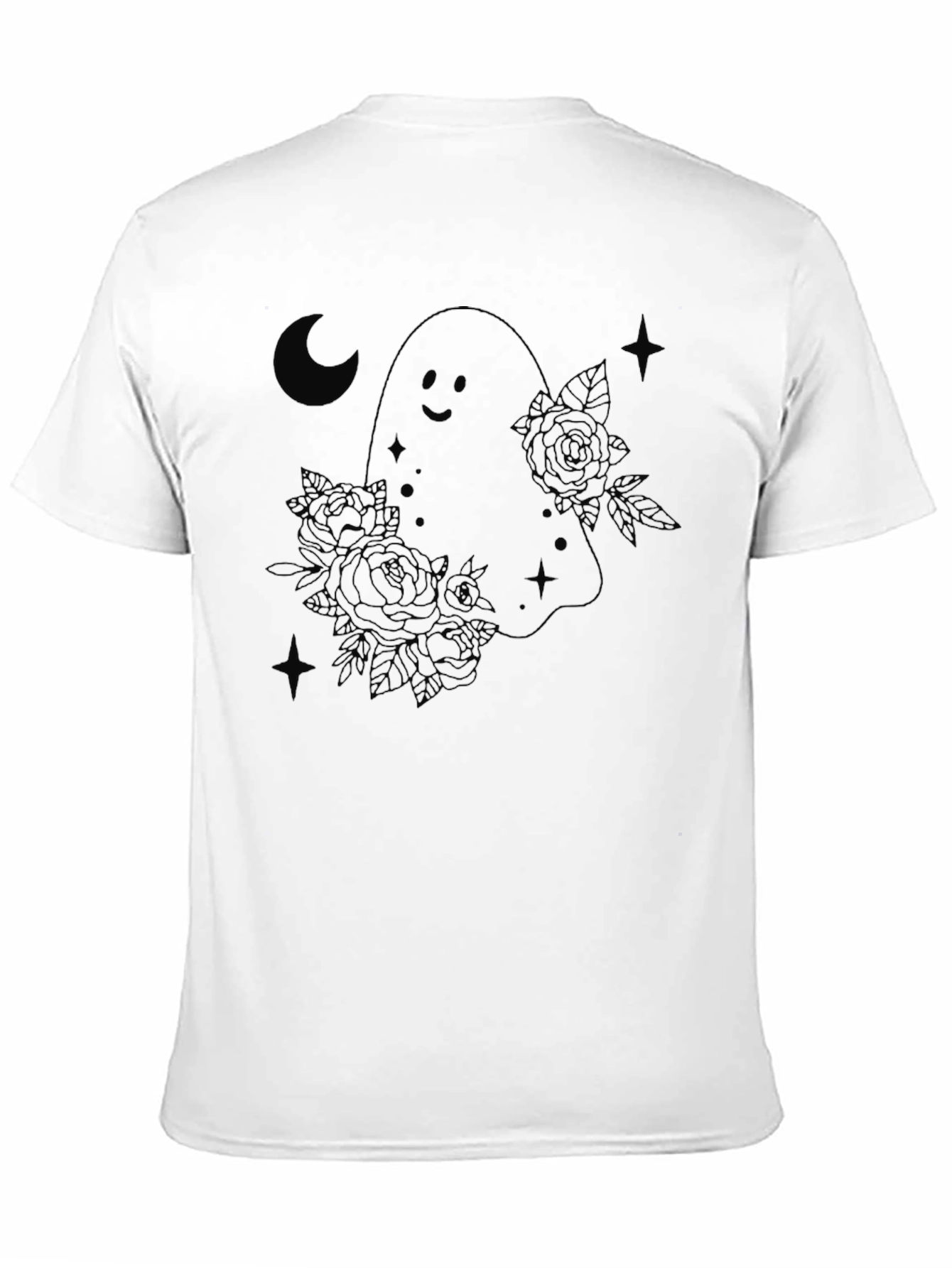 Ghost & Roses Graphic Black T-Shirt