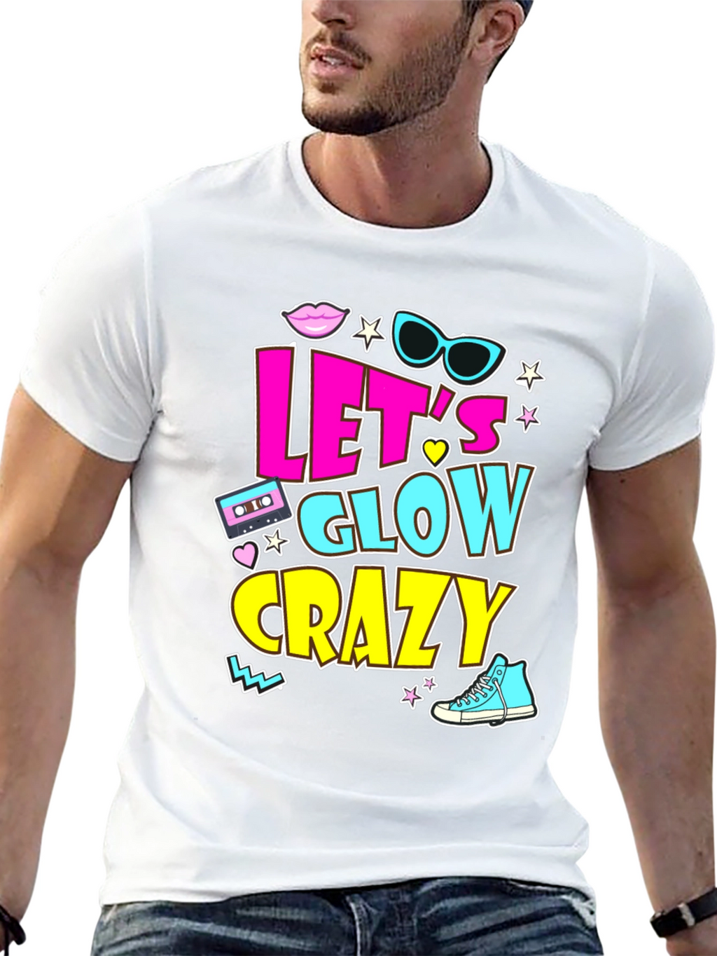 Lets Glow Crazy 90s Retro T-Shirt